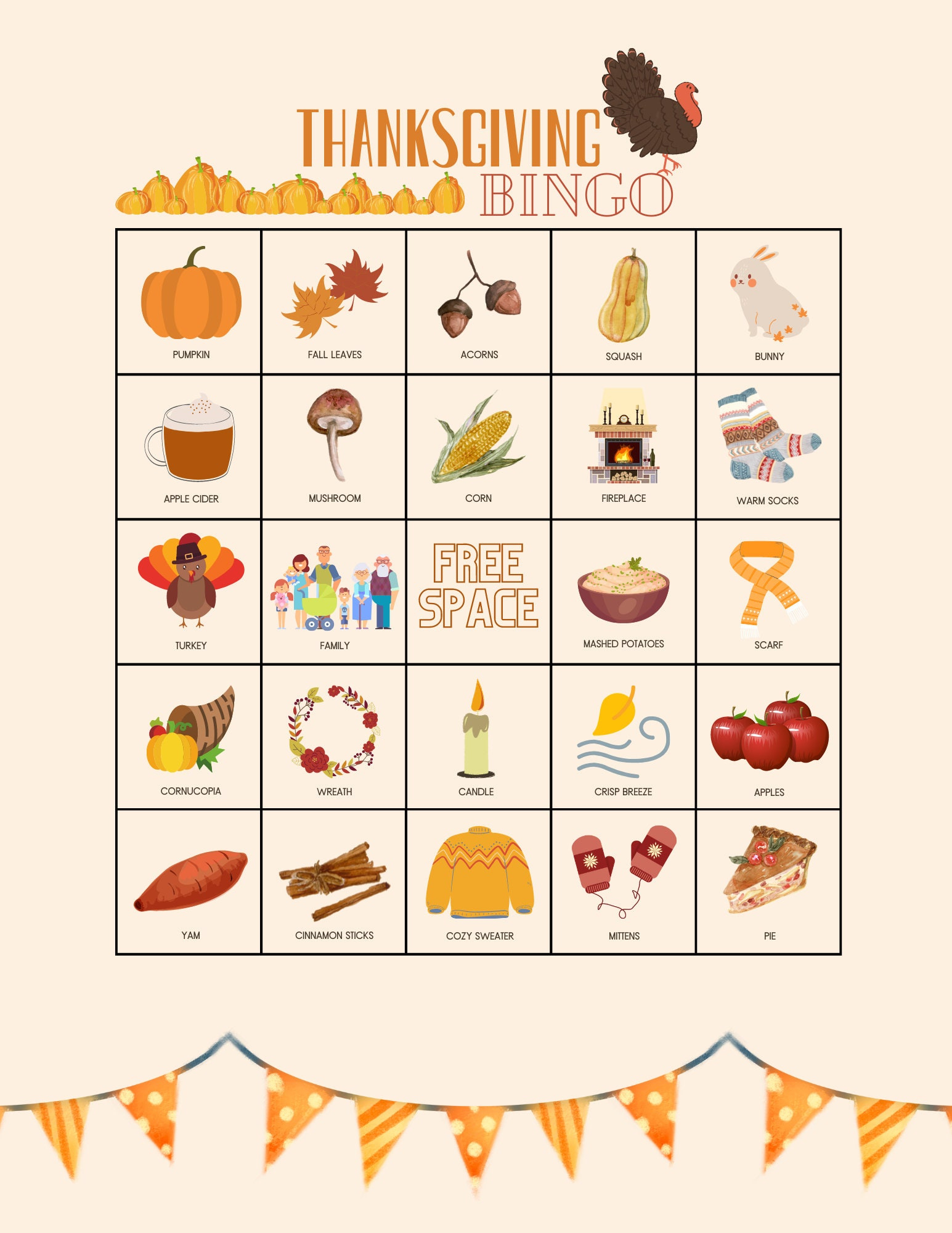 Thanksgiving Bingo Printable, Pink Fall, Friendsgiving Party in Thanksgiving Bingo Printables Oriental Trading