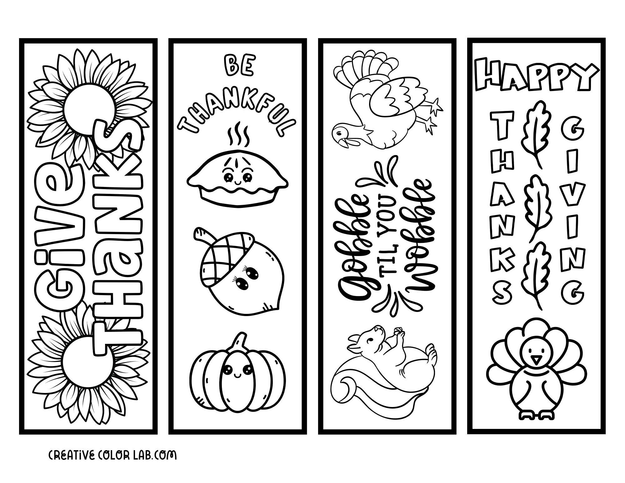 Thanksgiving Bookmarks To Color | Free Pdf Printables intended for Printable Thanksgiving Bookmarks To Color