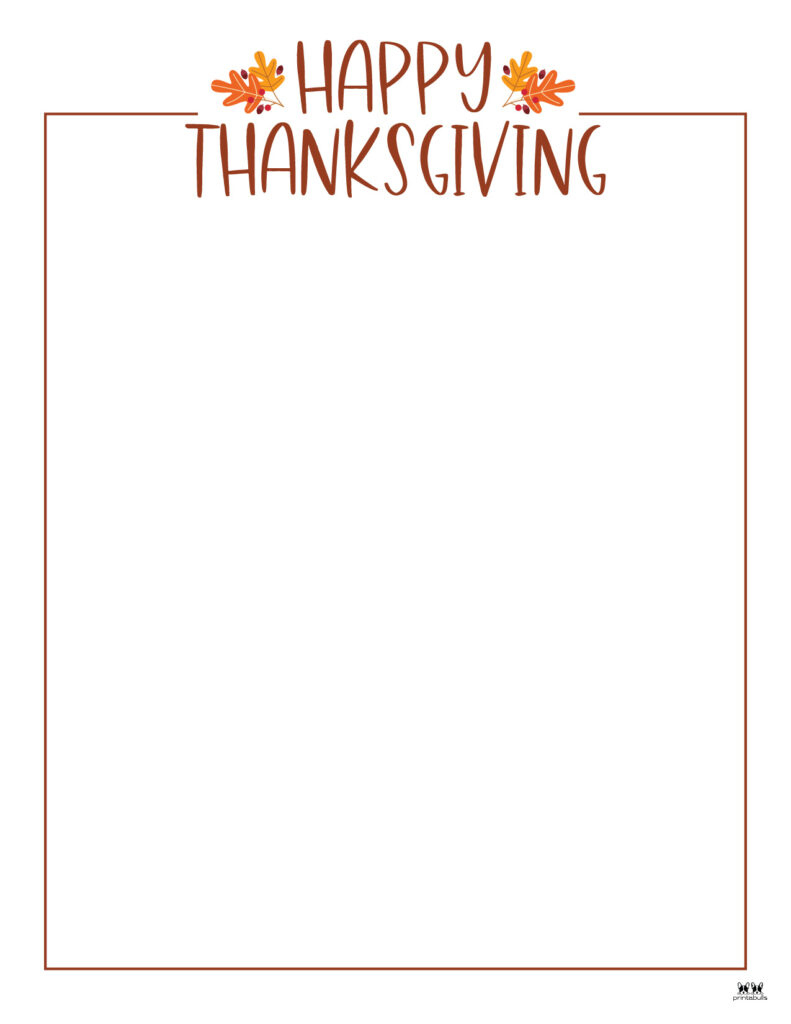 Thanksgiving Borders &amp;amp; Frames - 41 Free Pages | Printabulls intended for Printable Thanksgiving Border Paper