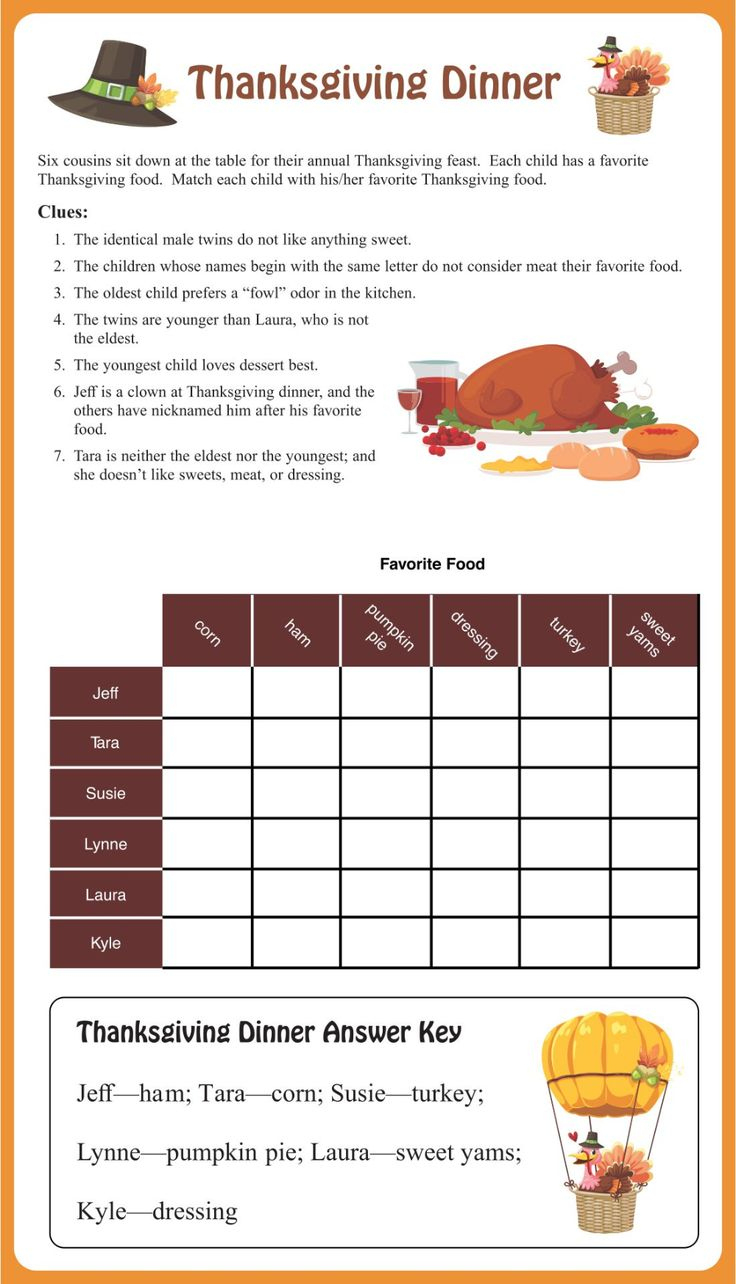 Thanksgiving Brain Teasers - 14 Free Pdf Printables | Printablee in Thanksgiving Brain Teasers Printable