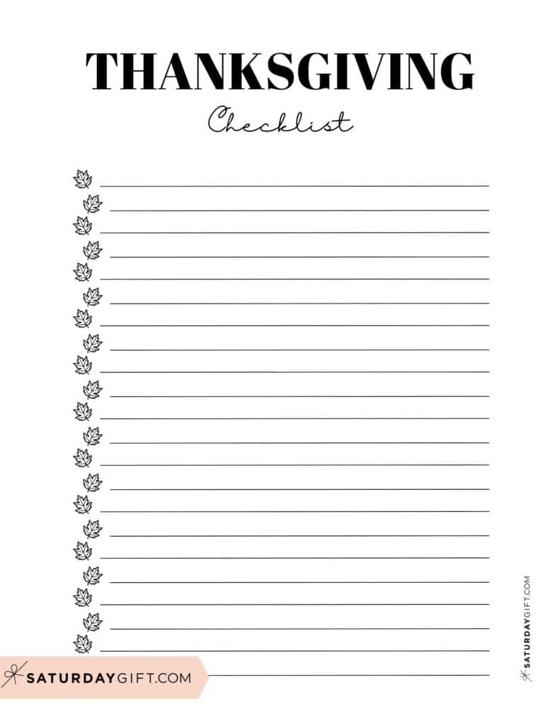 Thanksgiving Checklist: A Stress-Free Guide To Feast Of Gratitude in Thanksgiving To Do List Printable