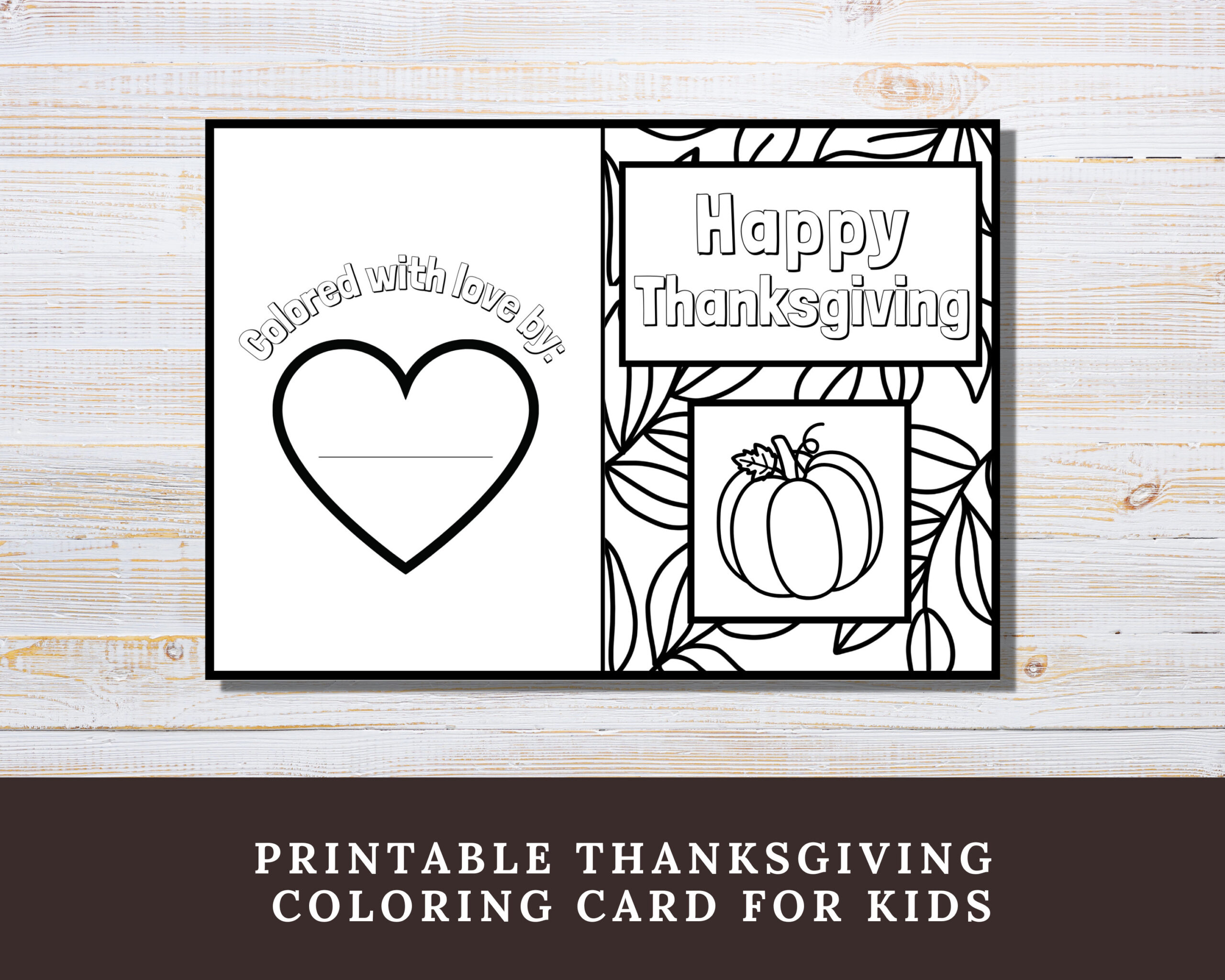 Thanksgiving Color-In Card: Kids&amp;#039; Craft Activity (Printable Pdf regarding Happy Thanksgiving Card Printable