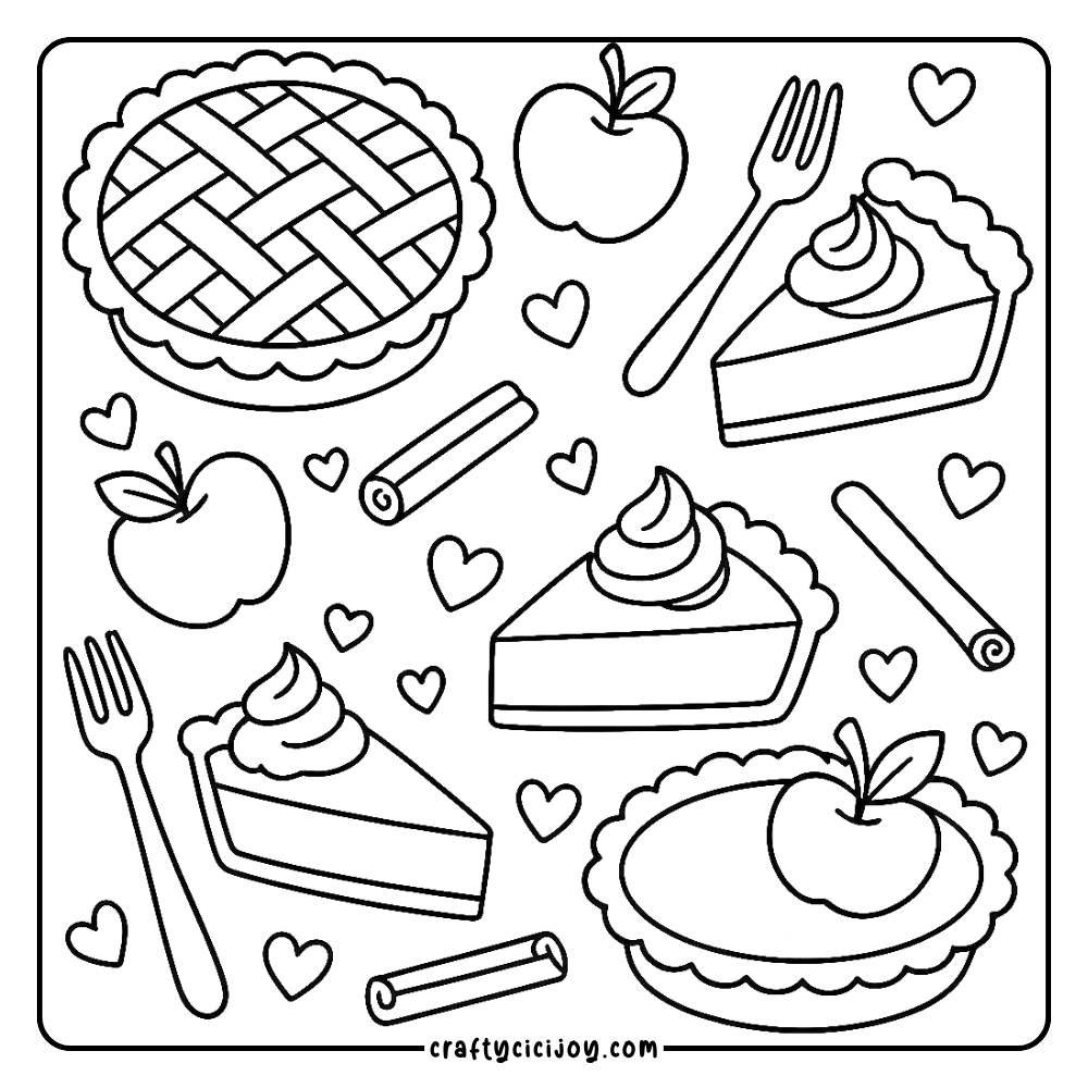 Thanksgiving Coloring Pages (15 Free Printable Pdfs) - in Thanksgiving Food Printable Coloring Pages