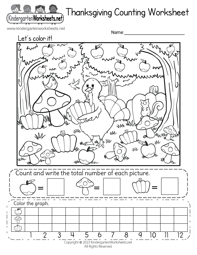 Thanksgiving Counting Worksheet - Free Printable, Digital, &amp;amp; Pdf intended for Thanksgiving Reading Worksheets Kindergarten
