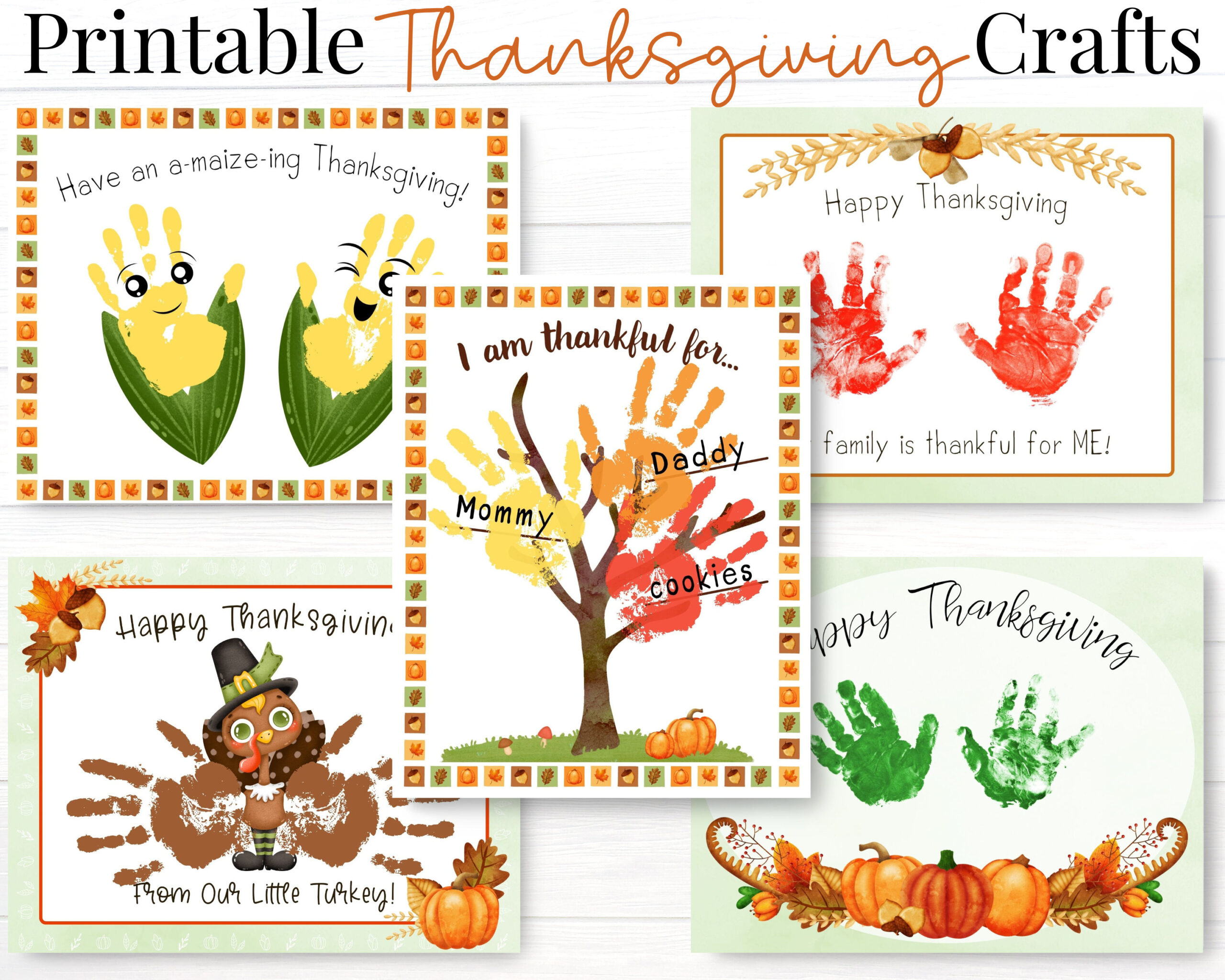 Thanksgiving Crafts For Kids, Printable Handprint Art Activities in Thanksgiving Craft For Kids Printable