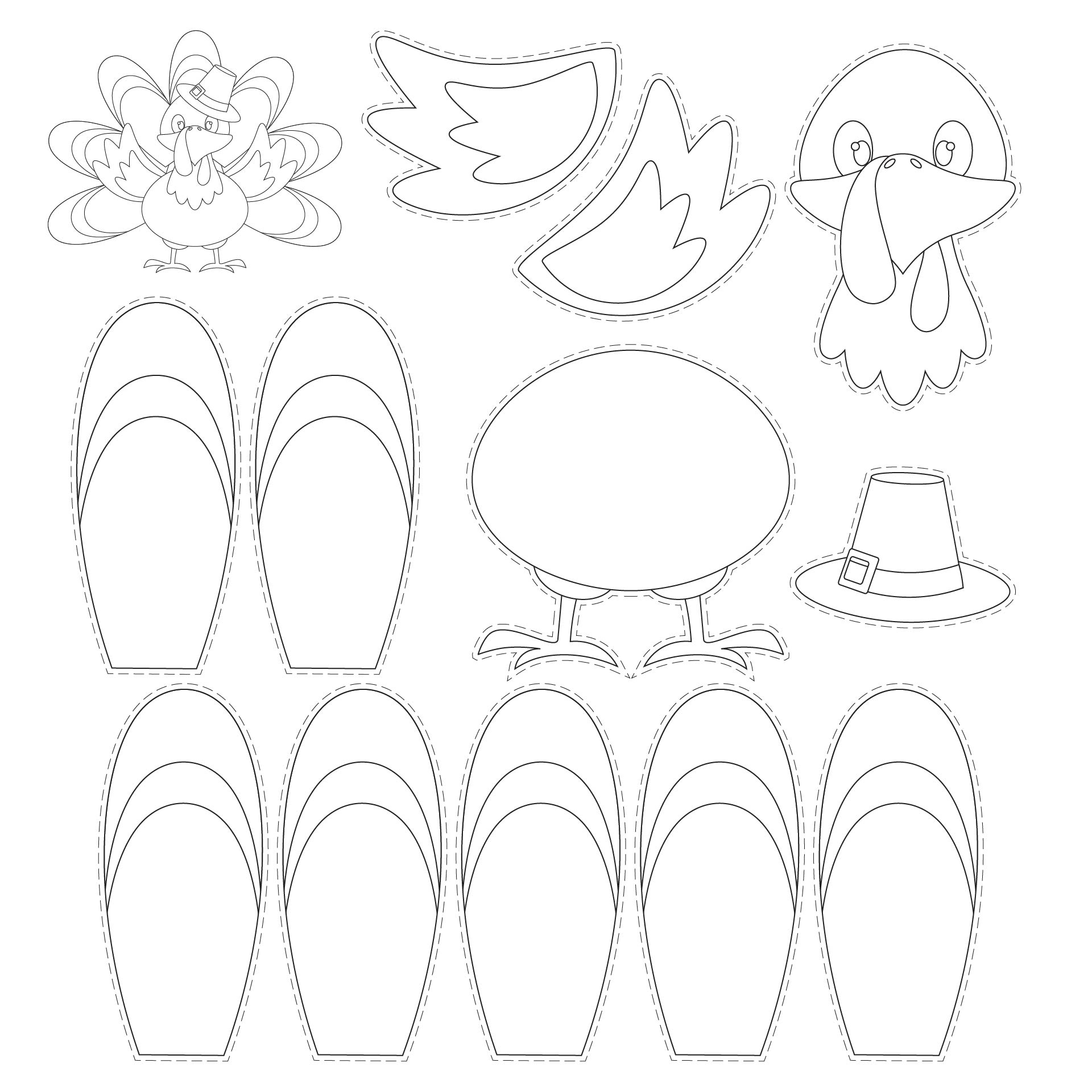 Thanksgiving Cut Out Printable - Printable Party Favors within Thanksgiving Cut Out Printable