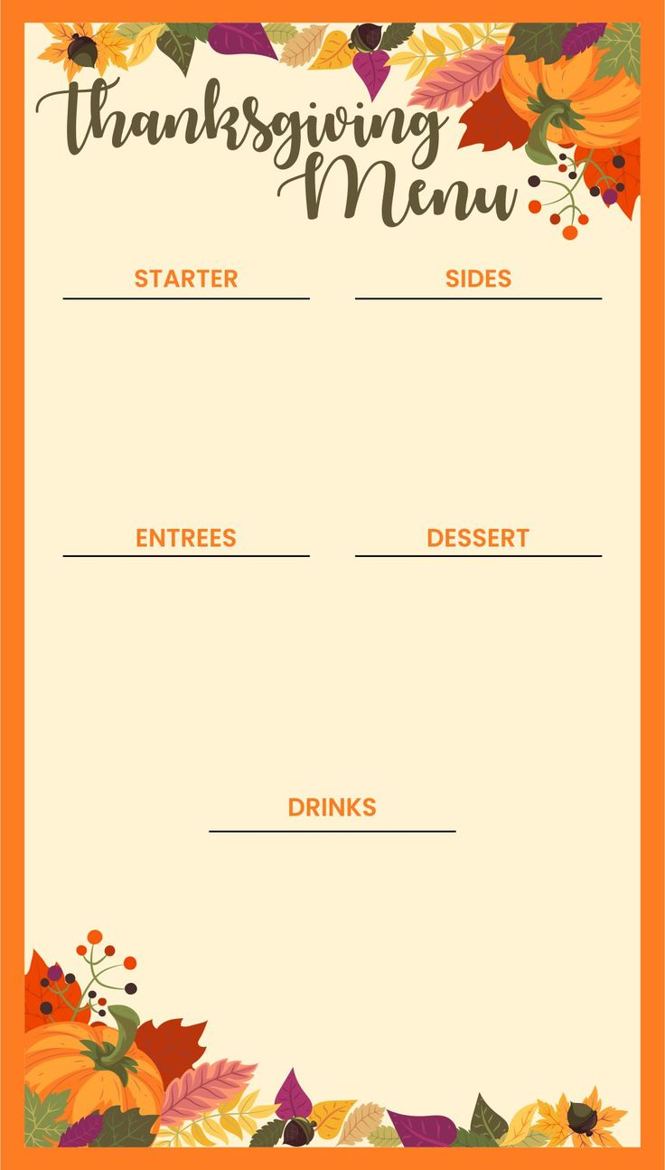 Thanksgiving Day Menu Template | Printable Menu inside Word Menu Template Thanksgiving