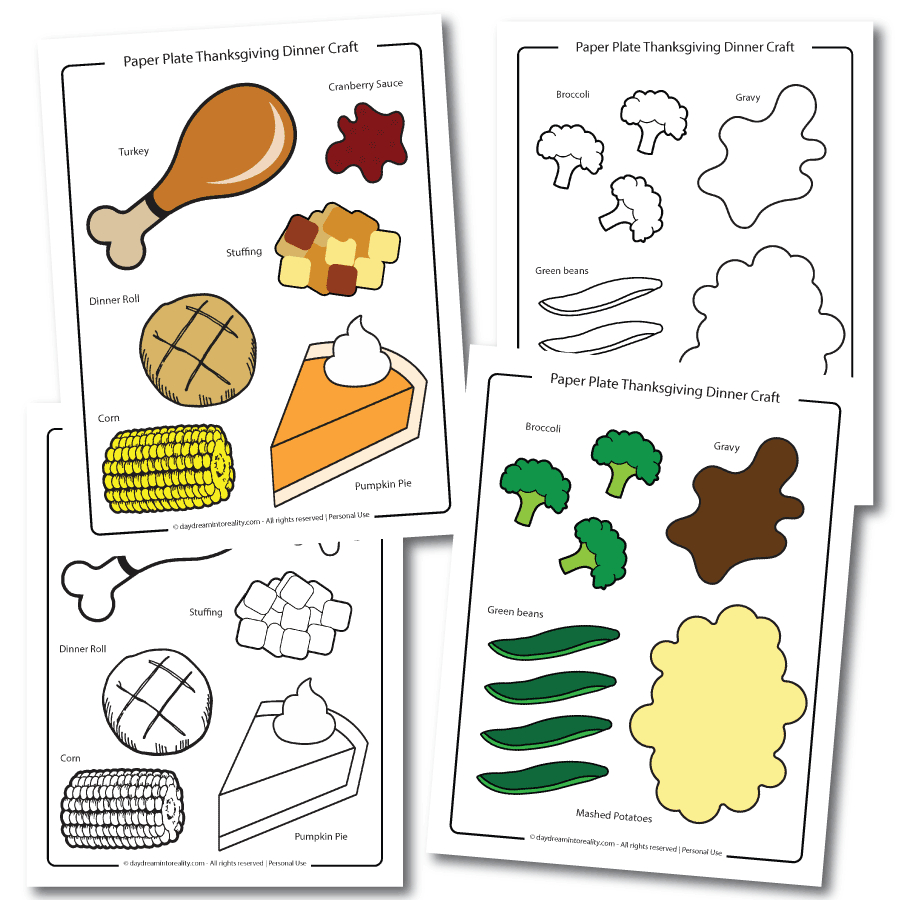 Thanksgiving Dinner Paper Plate Craft | Free Pdf Template throughout Printable Thanksgiving Plate Craft