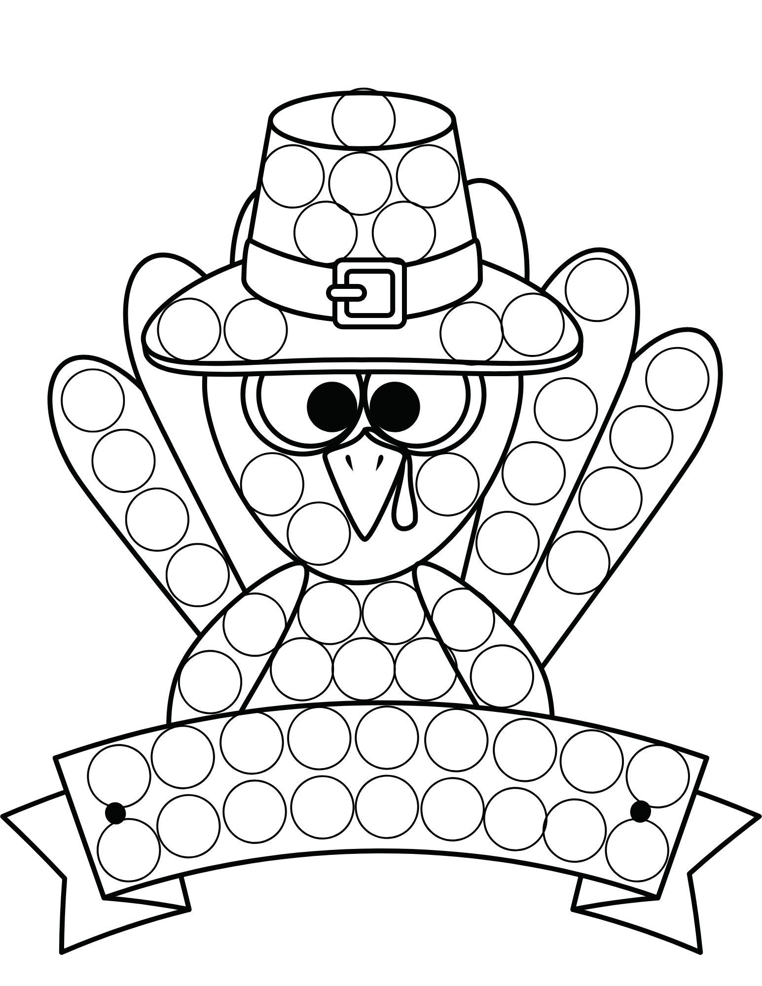 Thanksgiving Dot Marker Coloring Pages, Thanksgiving Pdf with Thanksgiving Dot Art Printable