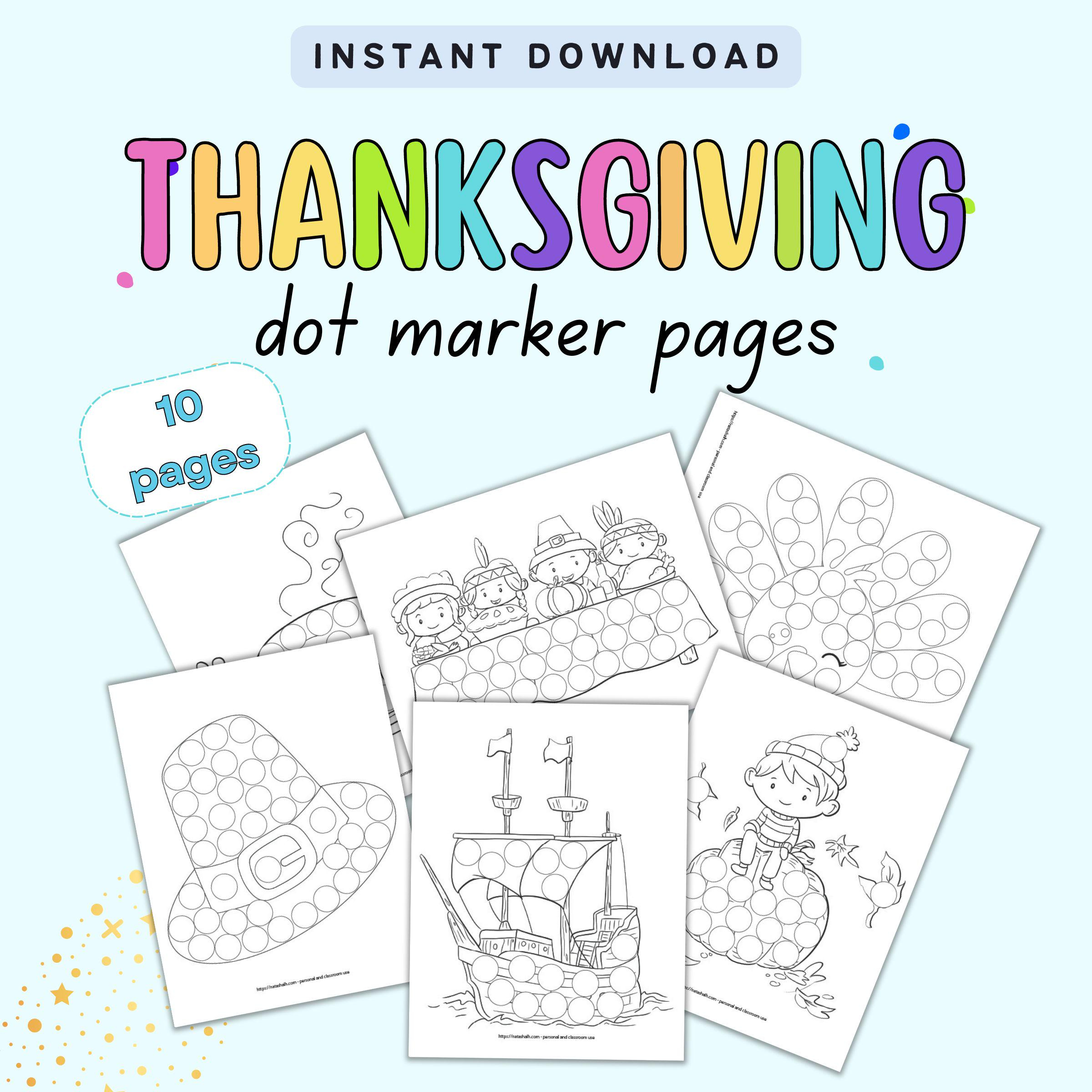 Thanksgiving Dot Marker Malseiten - Dot Markers Aktivität - Dab It pertaining to Thanksgiving Dot Marker Printables