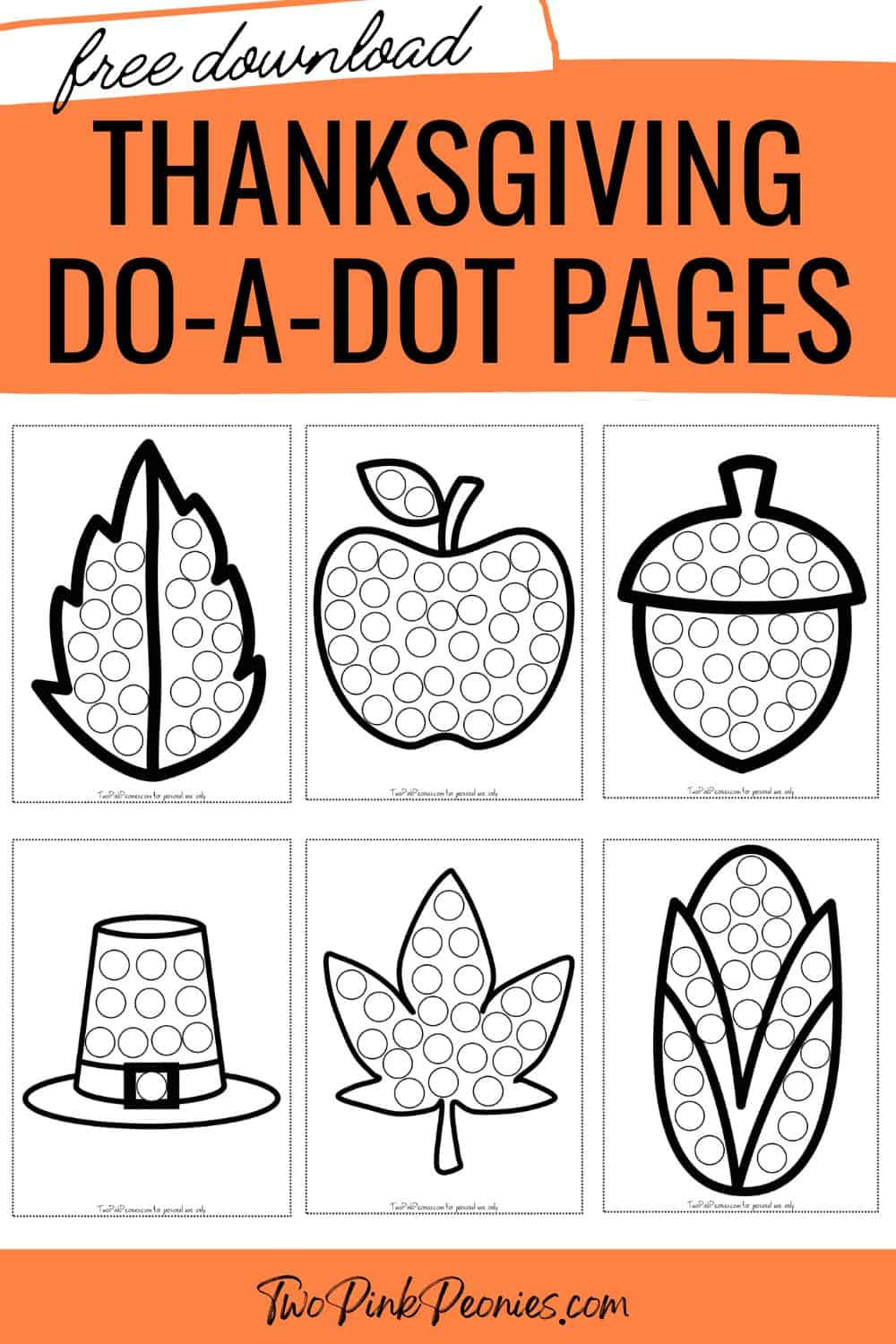 Thanksgiving Dot Marker Pages {Instant Download!} with Thanksgiving Do A Dot Printables