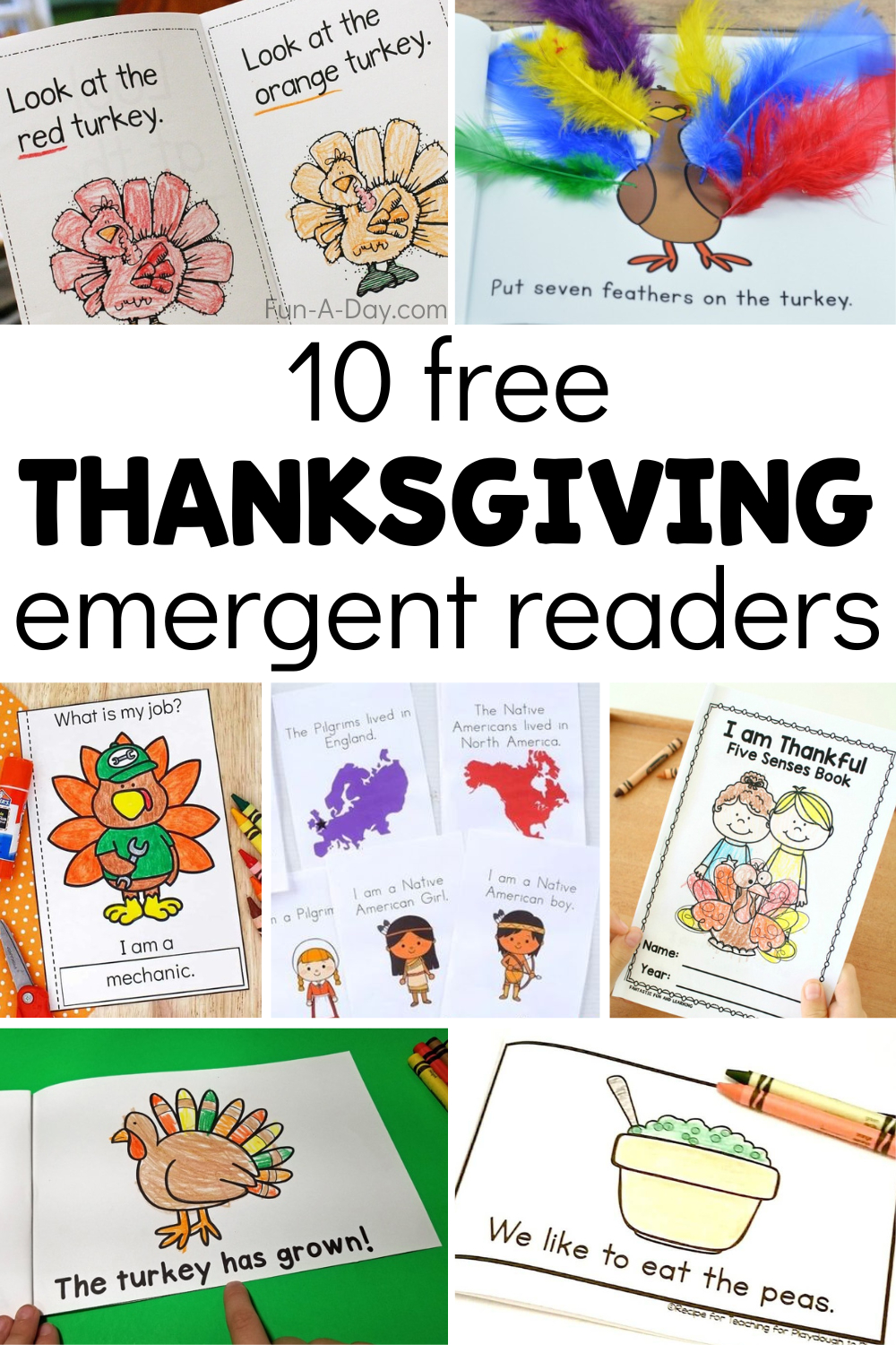 Thanksgiving Emergent Readers regarding Thanksgiving Free Printable Books