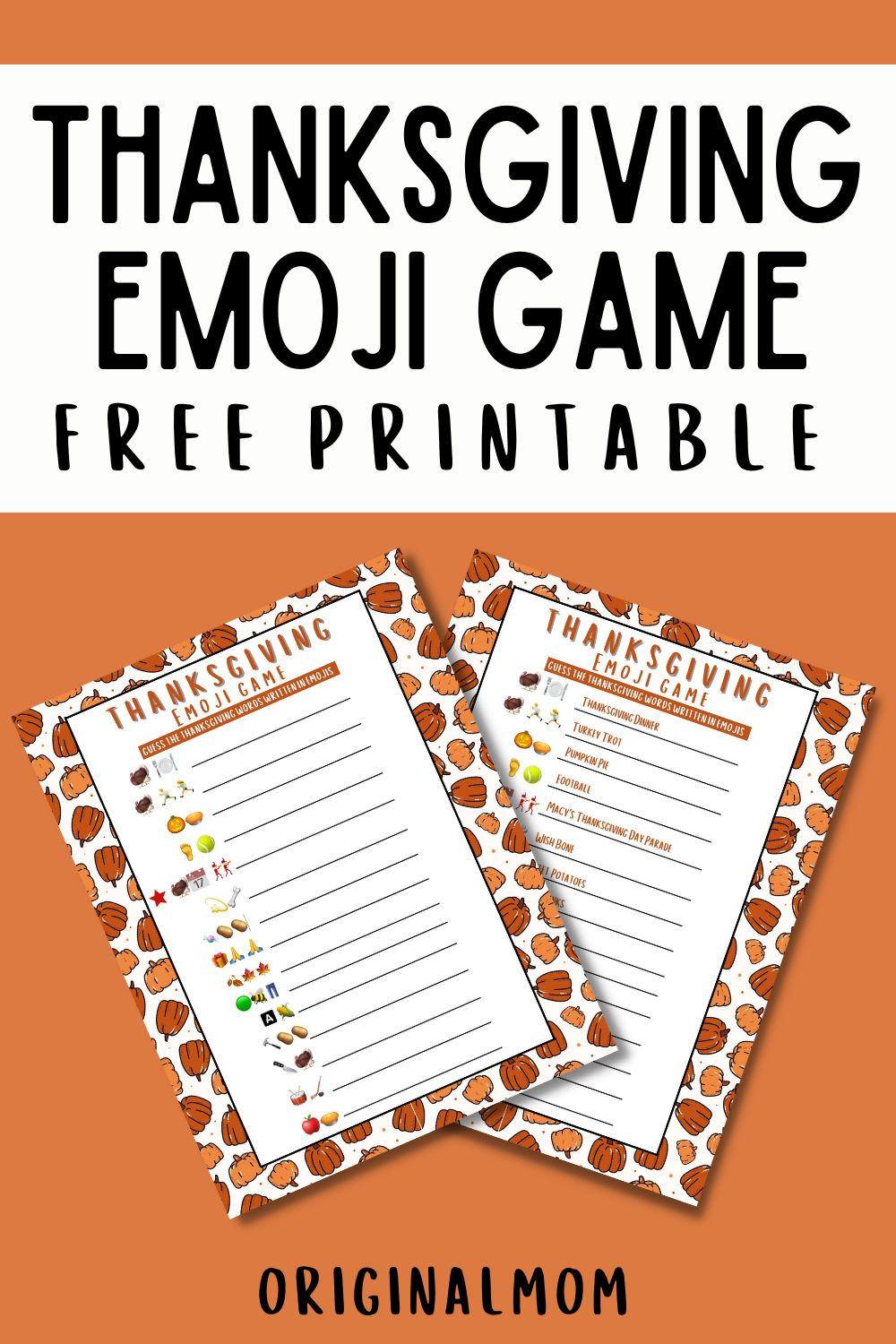 Thanksgiving Emoji Pictionary Game Free Printable - Originalmom pertaining to Thanksgiving Emoji Game Free Printable