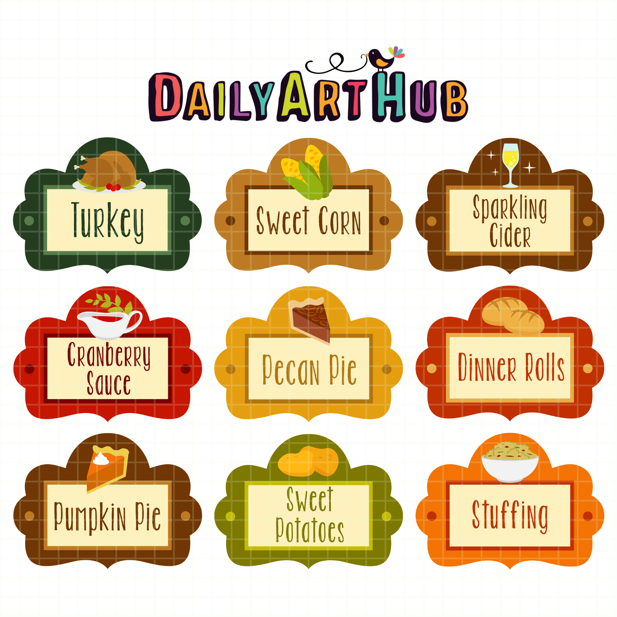 Thanksgiving Food Labels Clip Art Set – Daily Art Hub // Graphics for Thanksgiving Food Labels Printable