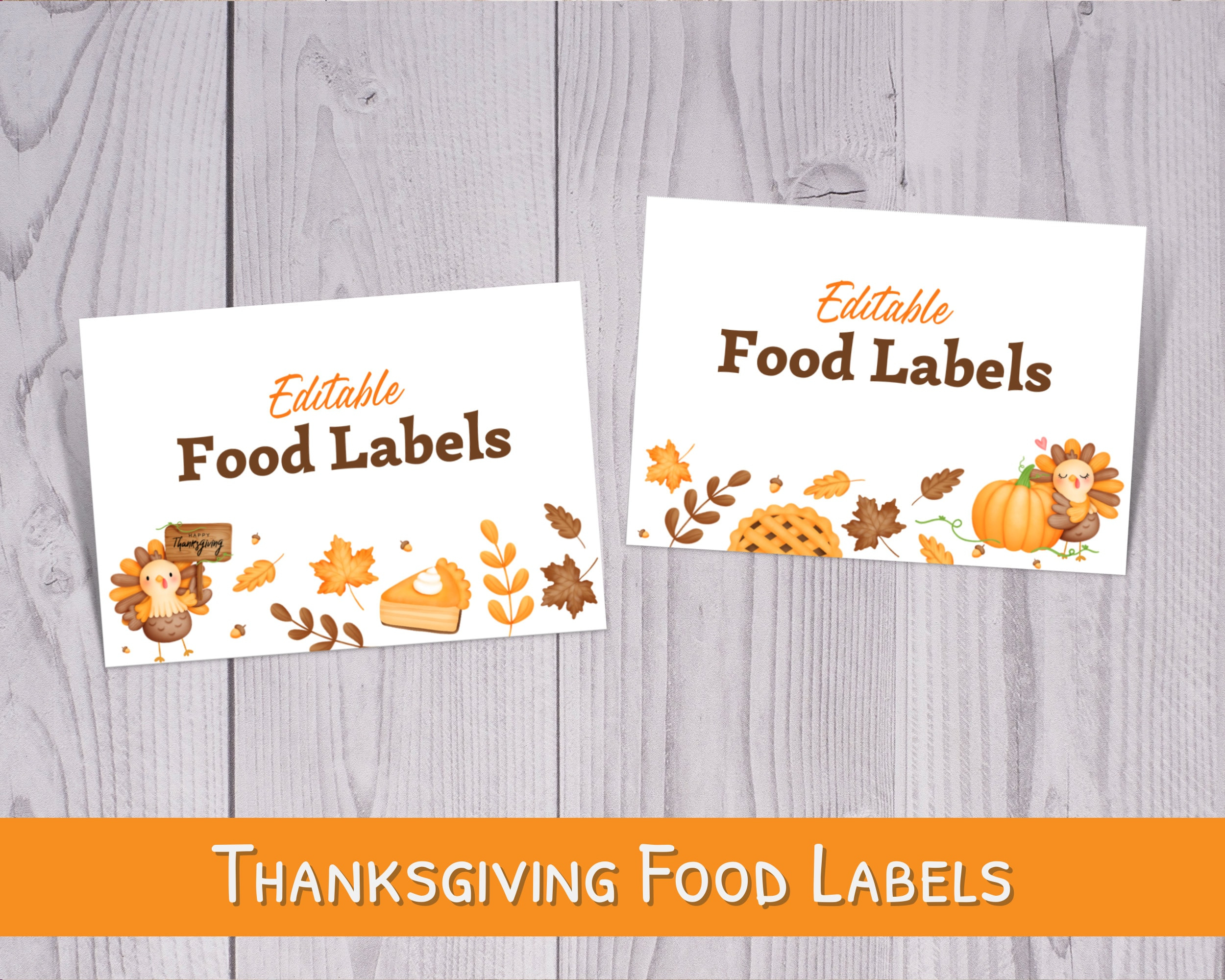 Thanksgiving Food Labels: Editable Fall Table Numbers (Pdf) - Etsy for Thanksgiving Food Labels Printable