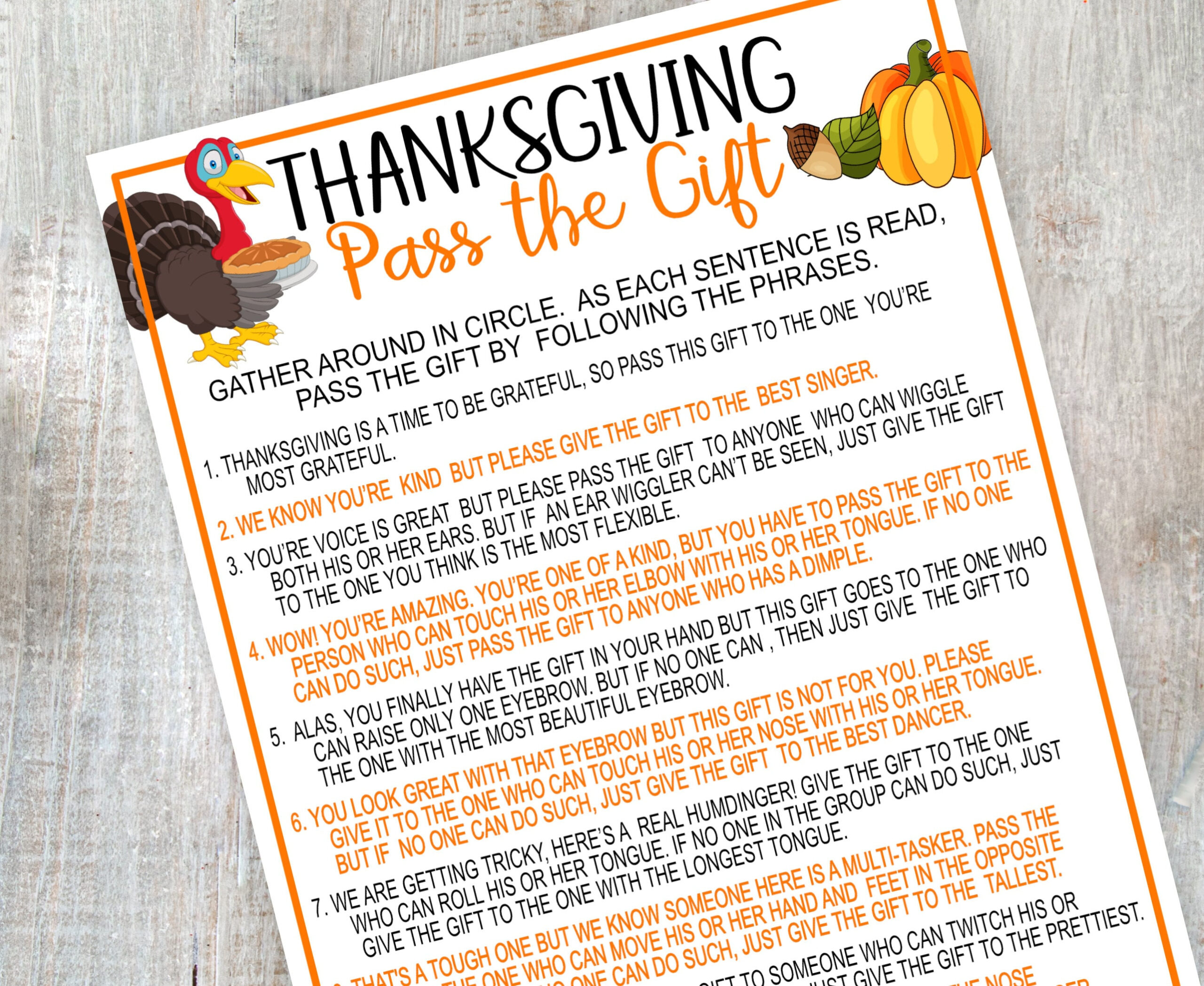 Thanksgiving Game Printable, Thanksgiving Pass The Gift pertaining to Thanksgiving Pass The Present Game Free Printable
