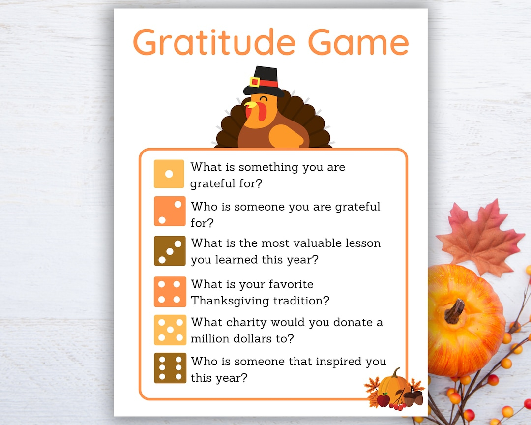 Thanksgiving Gratitude Game, Thanksgiving Dice Game, Thanksgiving pertaining to Thanksgiving Gratitude Game Printable