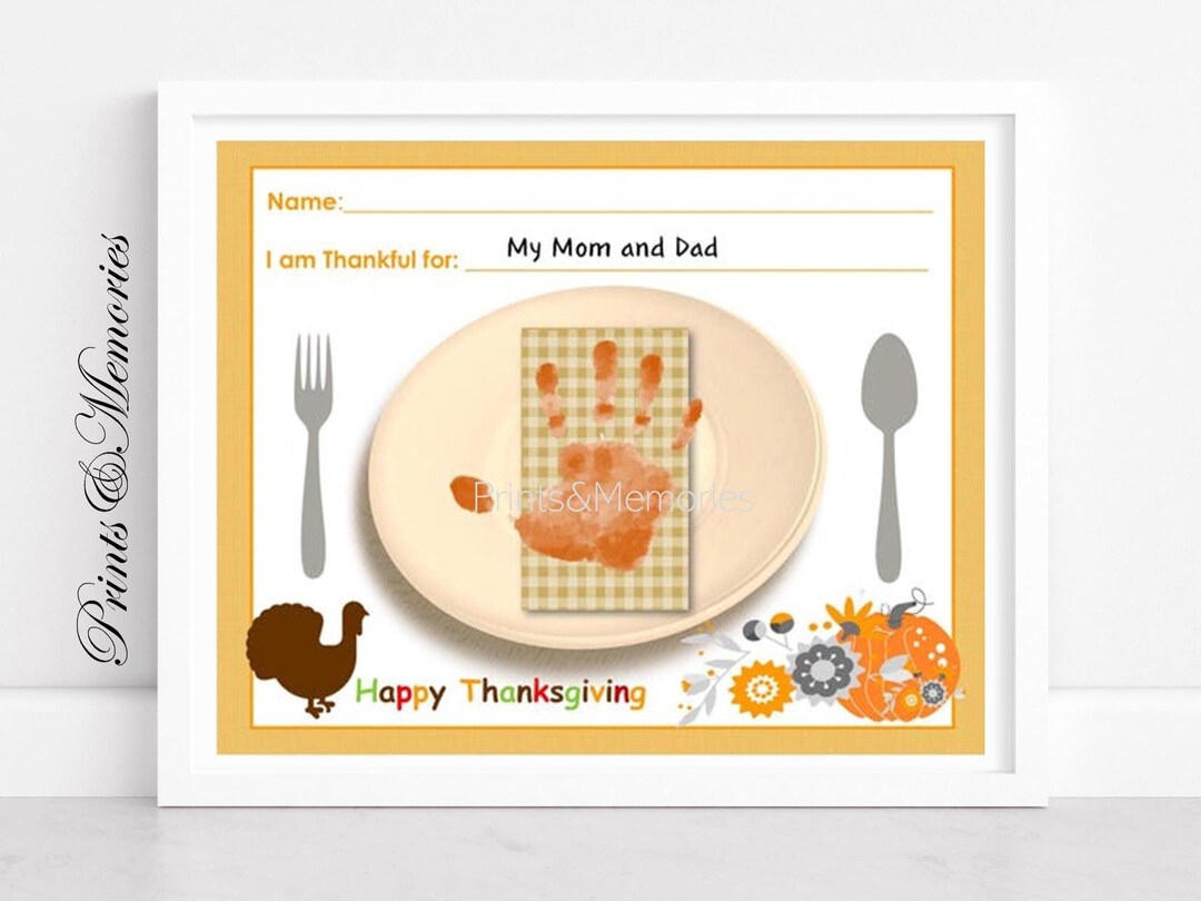 Thanksgiving Handprint Placemat Craft: &amp;#039;I Am Thankful For intended for I am Thankful For Placemat Printable Handprint