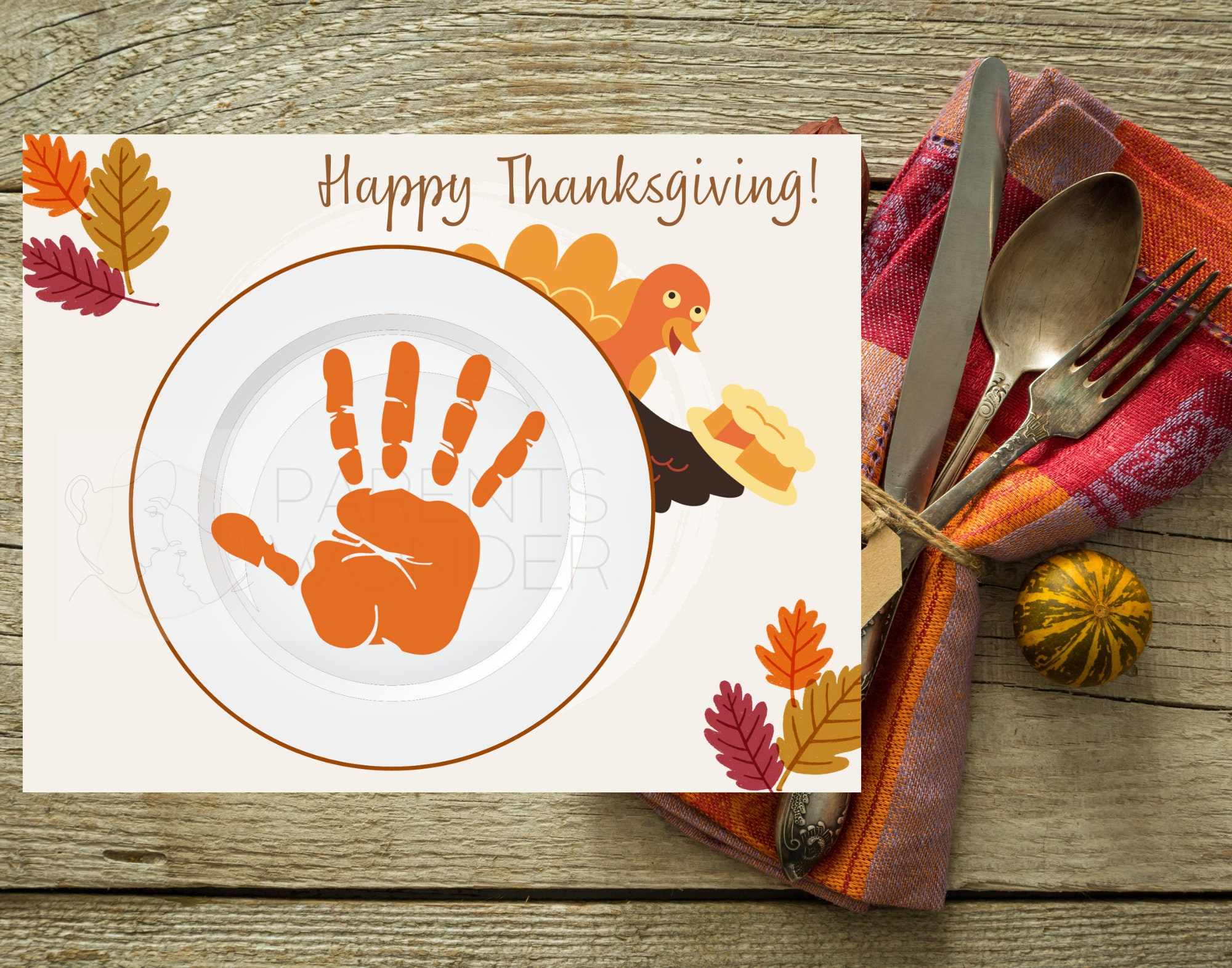 Thanksgiving Handprint Turkey Placemat: Keepsake Craft (Digital inside I Am Thankful For Placemat Printable Handprint