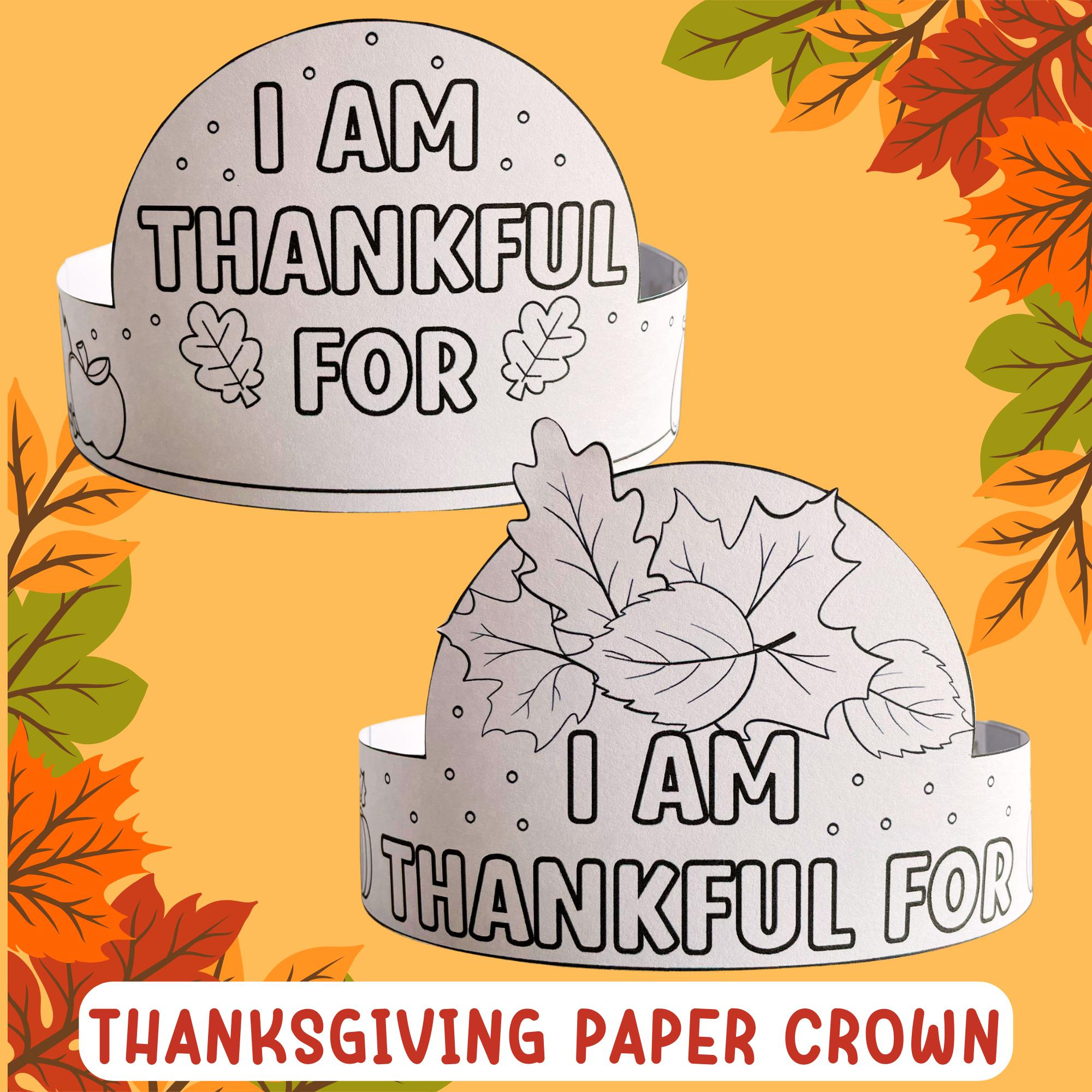 Thanksgiving Headband Craft - Etsy with Printable Pilgrim I am Thankful Headband