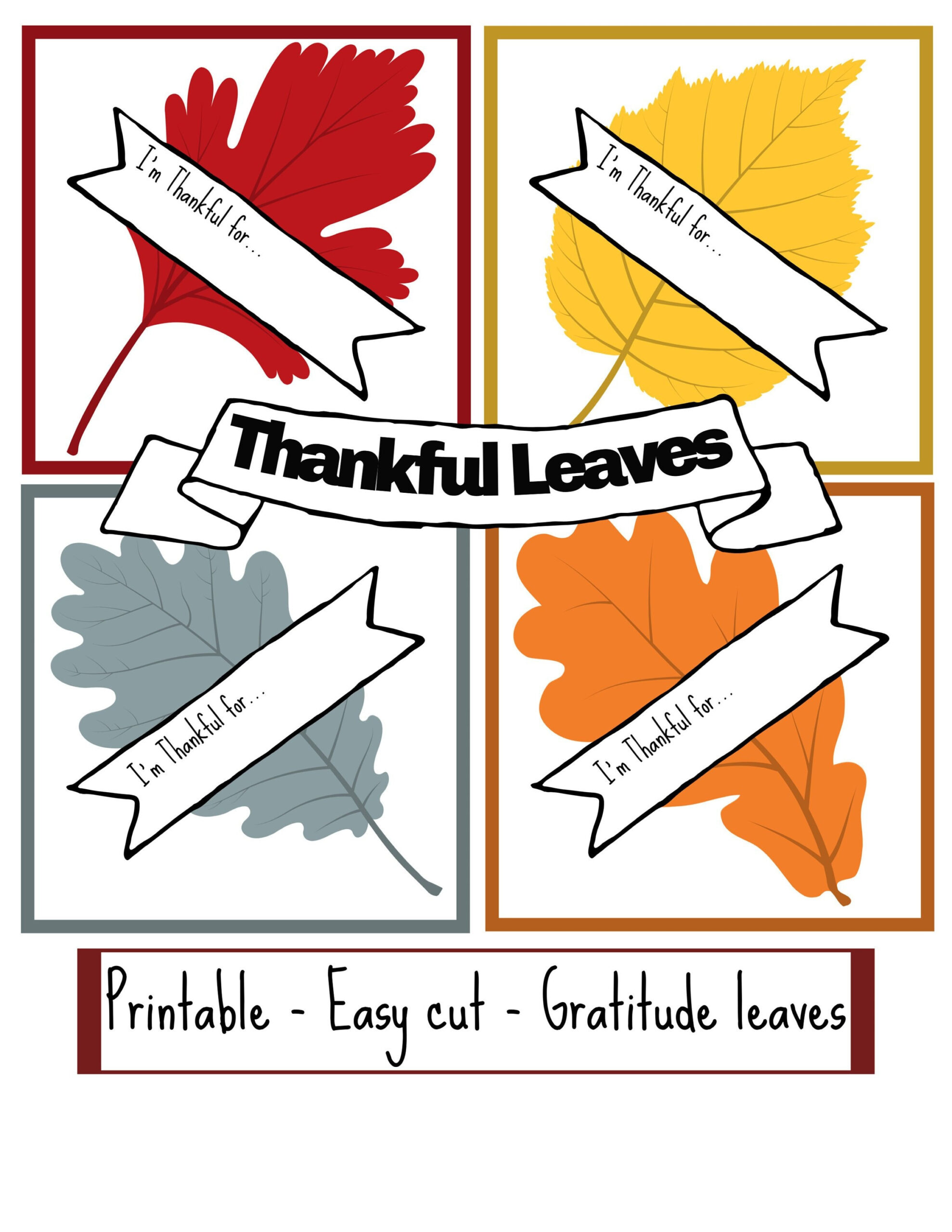 Thanksgiving Leaves - Gratitude Leaves - Printable Thankful Leaves inside Printable I Am Thankful For Leaf Template