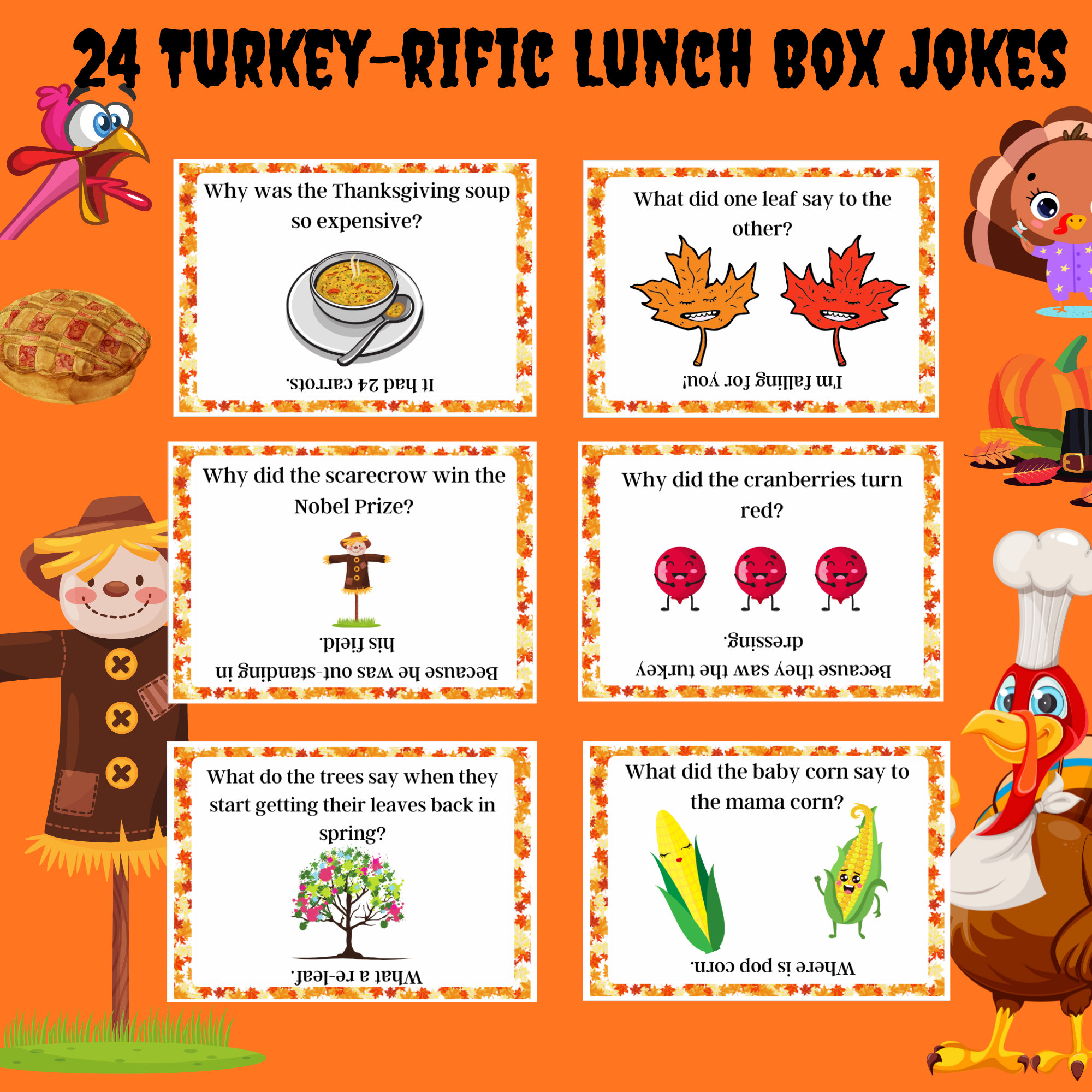 Thanksgiving Lunch Box Jokes, Notes For Kids, Fall/Autumn Riddles throughout Free Printable Thanksgiving Lunch Box Jokes