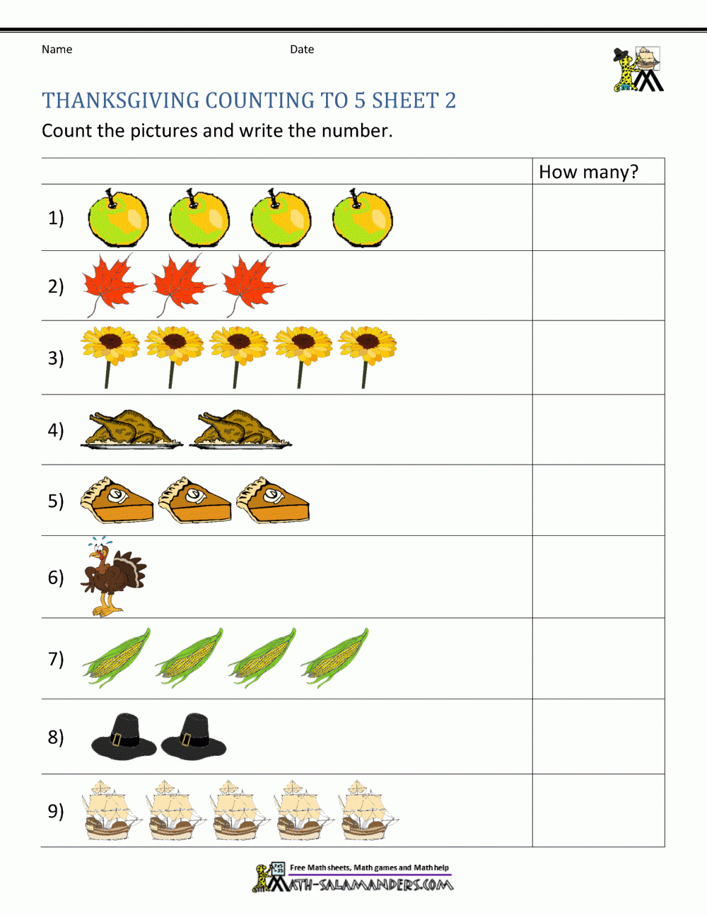 Thanksgiving Math Activities For Kindergarten inside Free Printable Thanksgiving Math Worksheets For Kindergarten