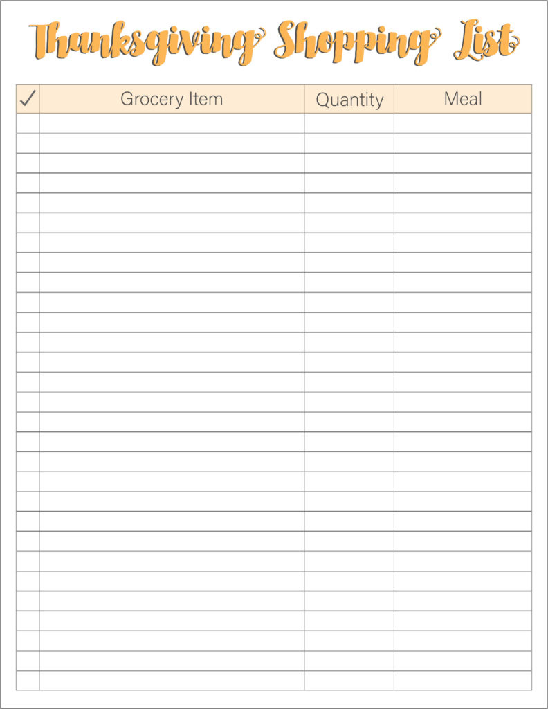 Thanksgiving Meal Planners &amp;amp; Shopping List Printables - Free pertaining to Thanksgiving Menu And Shopping List Template