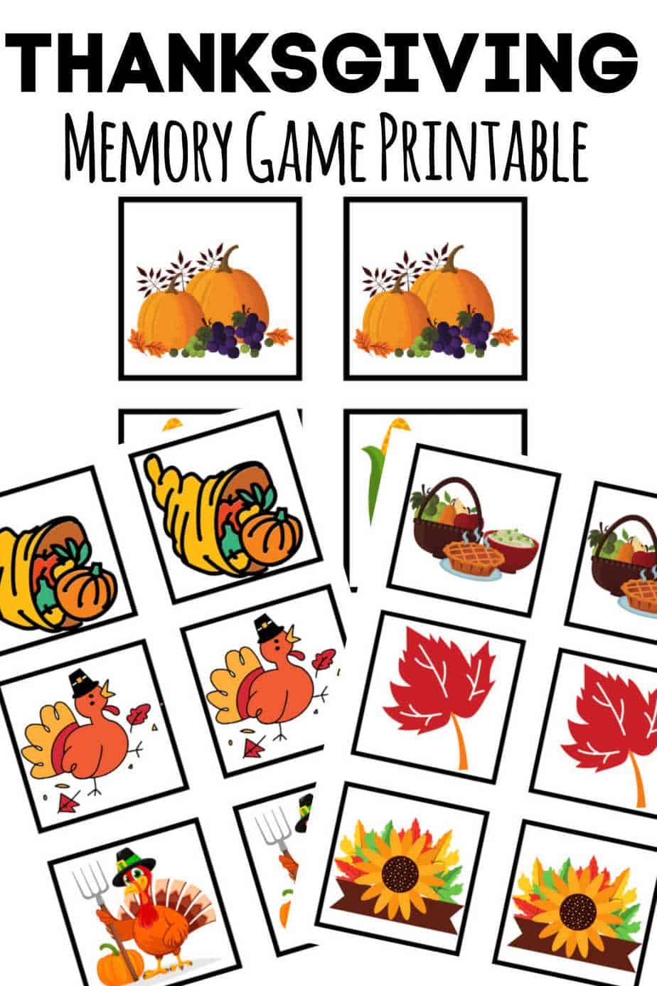 Thanksgiving Memory Game • The Best Kids Crafts And Activities regarding Free Printable Thanksgiving Memory Game