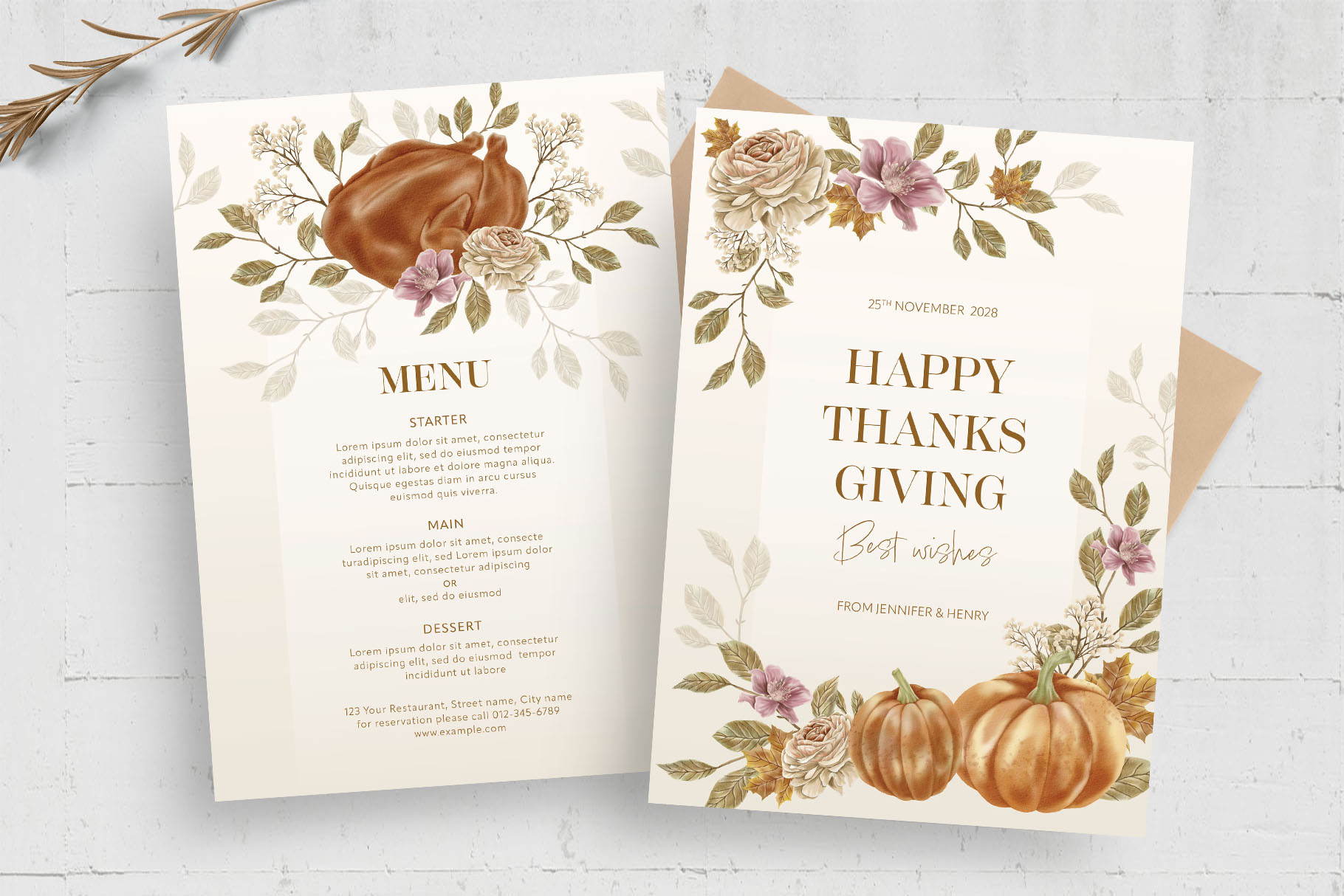 Thanksgiving Menu Card Flyer Template [Psd] - Brandpacks within Thanksgiving Menu Card Template