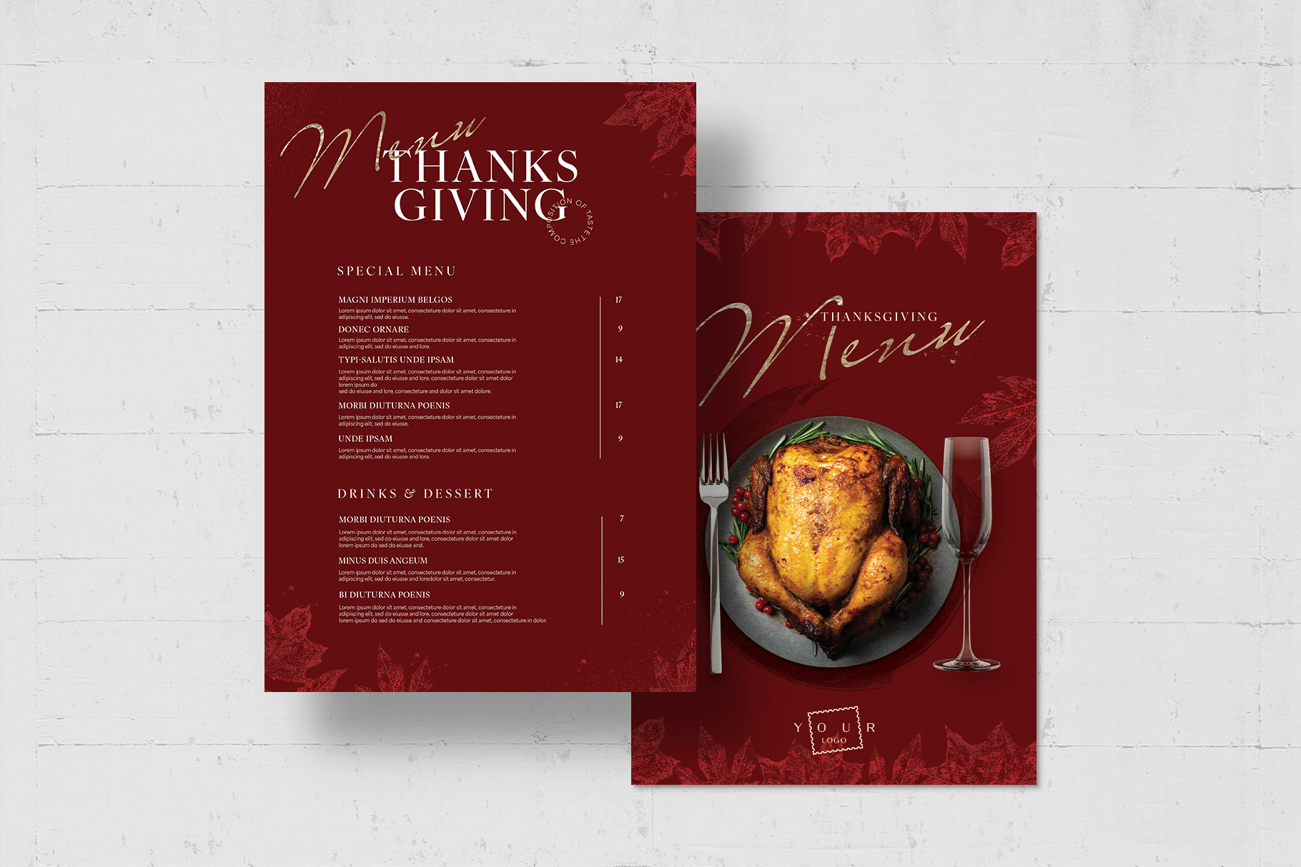 Thanksgiving Menu Template inside Thanksgiving Catering Menu Flyer Template