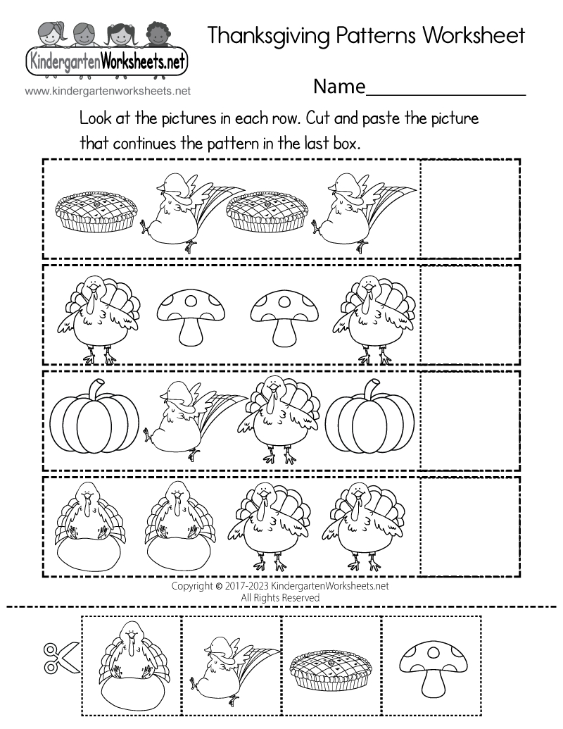 Thanksgiving Patterns Worksheet - Free Printable, Digital, & Pdf within Free Printables For Thanksgiving Worksheets