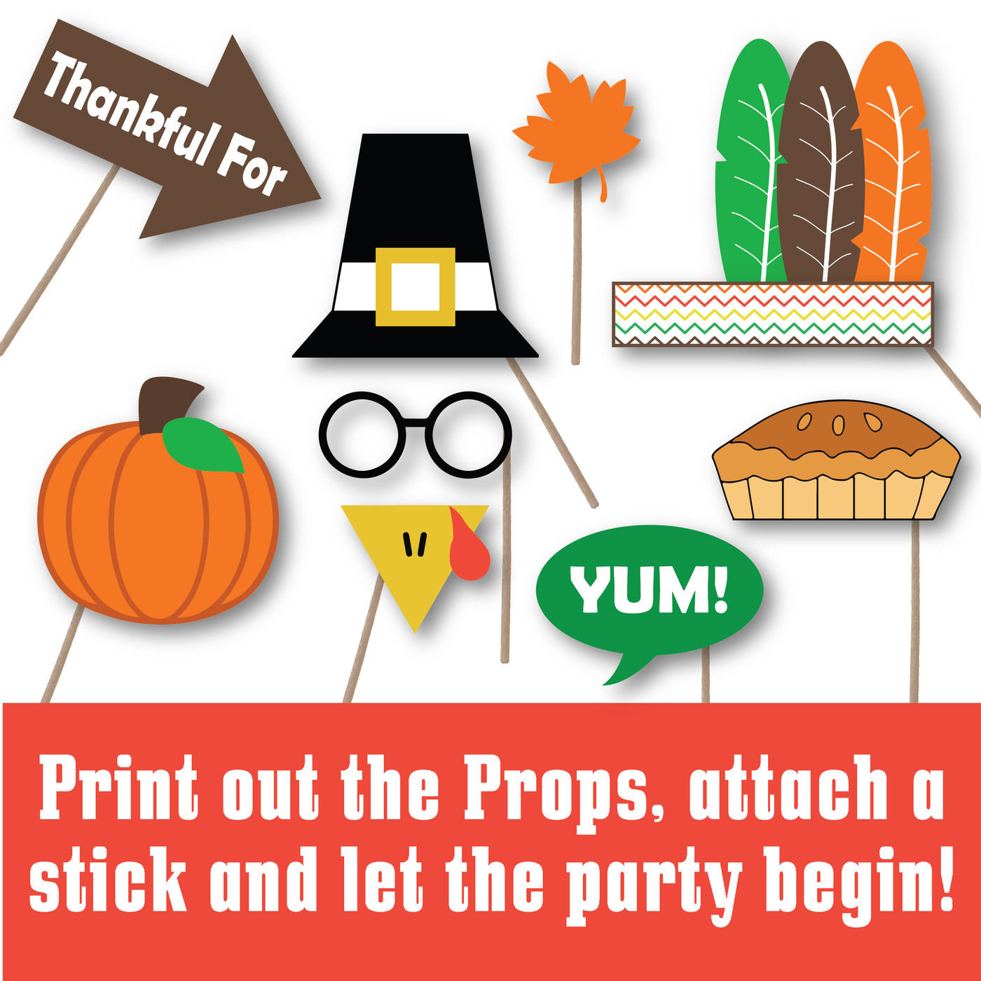 Thanksgiving Photo Booth Props - Svg Cut Files - Dxf - Png - Jpeg regarding I am Thankful For Free Printable Photo Booth