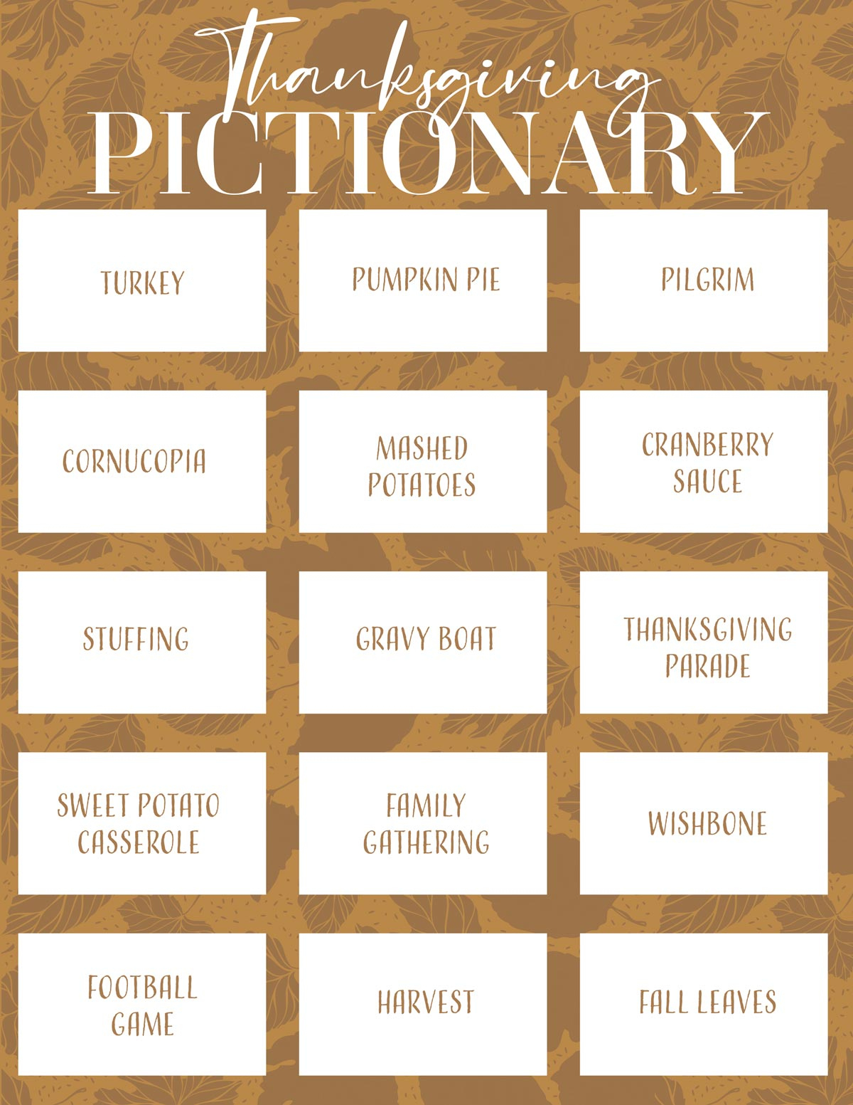 Thanksgiving Pictionary: Free Printable Fun! | Skip To My Lou pertaining to Free Printable Thanksgiving Pictionary