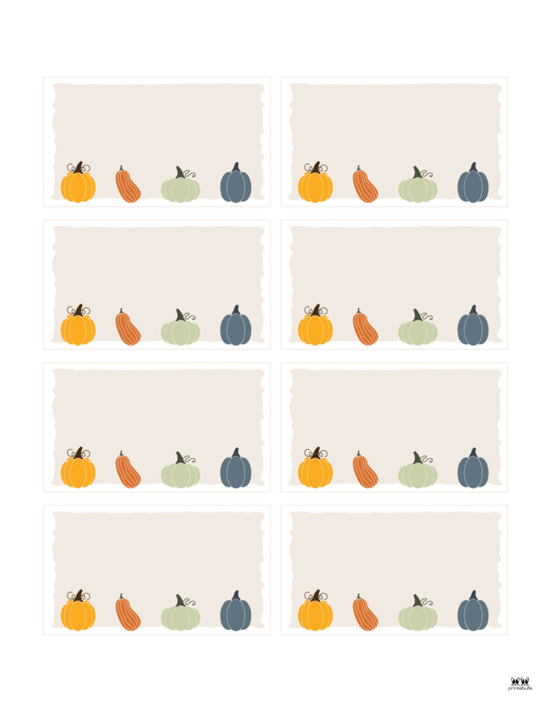 Thanksgiving Place Cards - 15 Free Printable Sets | Printabulls with Free Printable Thanksgiving Table Name Tags