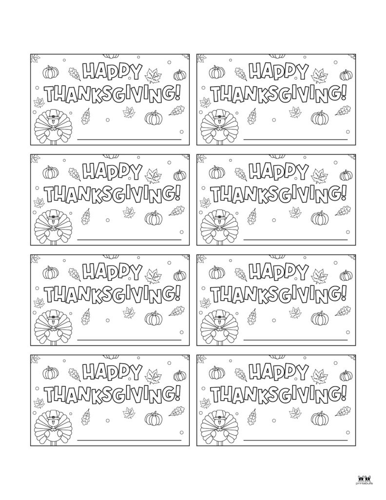 Thanksgiving Place Cards - 15 Free Printable Sets | Printabulls with regard to Thanksgiving Place Cards Printable to Color
