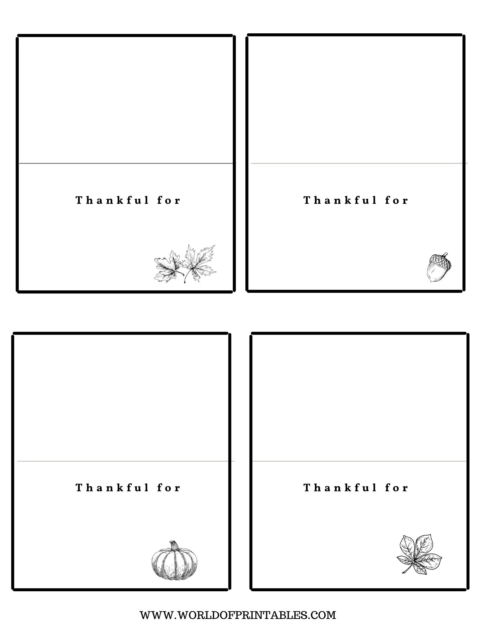 Thanksgiving Place Cards | Free Printables - Just Customize &amp;amp; Print! intended for Thanksgiving Place Cards Printable To Color