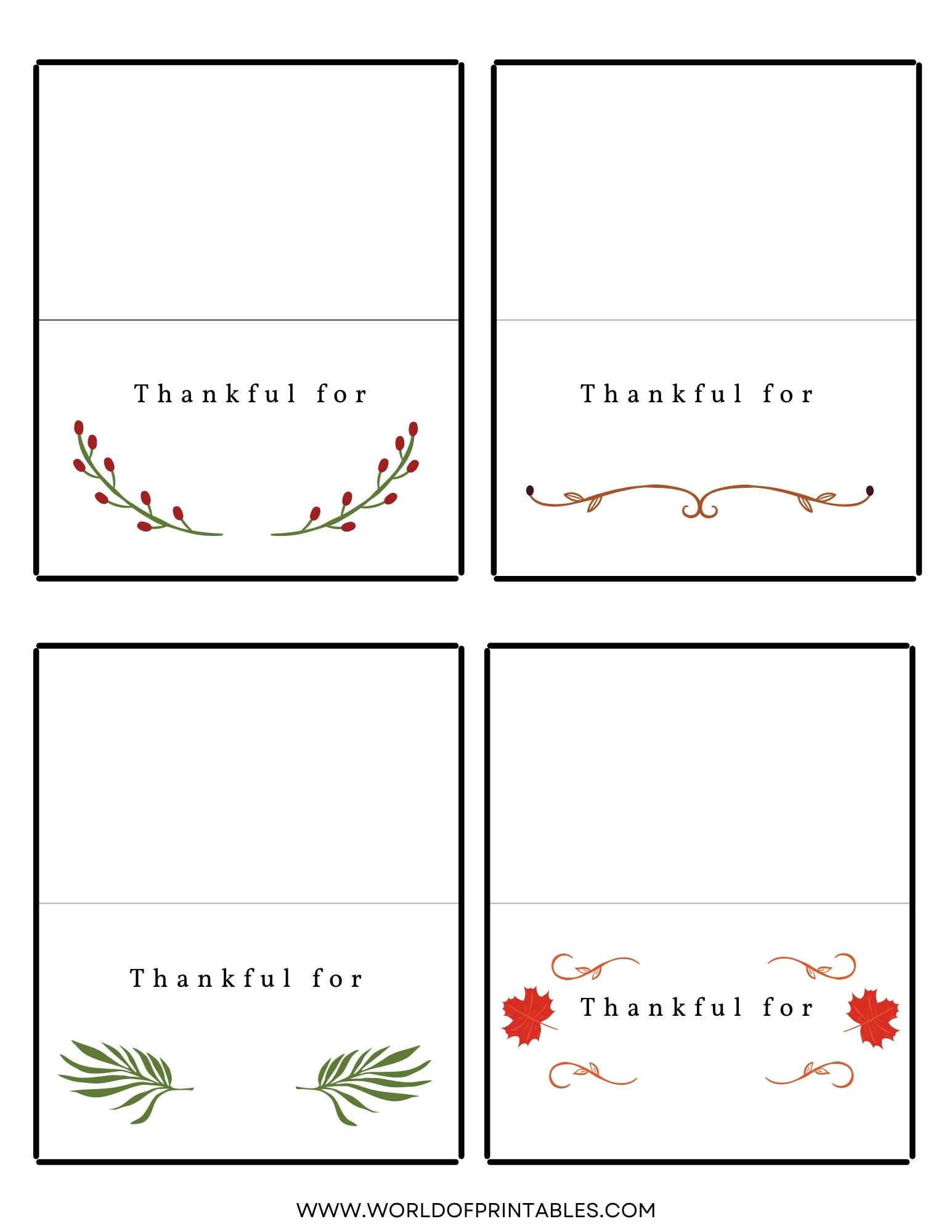 Thanksgiving Place Cards | Free Printables - Just Customize & Print! within Thanksgiving Seating Cards Printable
