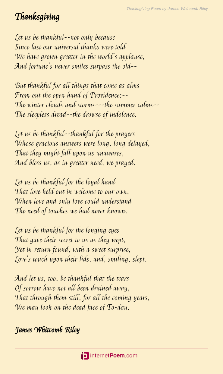Thanksgiving Poemjames Whitcomb Riley regarding James Whitcomb Riley Thanksgiving Poem