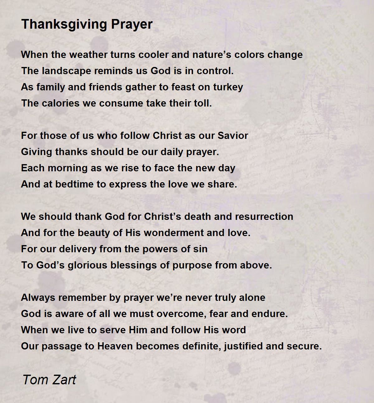 Thanksgiving Prayer - Thanksgiving Prayer Poemtom Zart for Thanksgiving In Heaven Poem