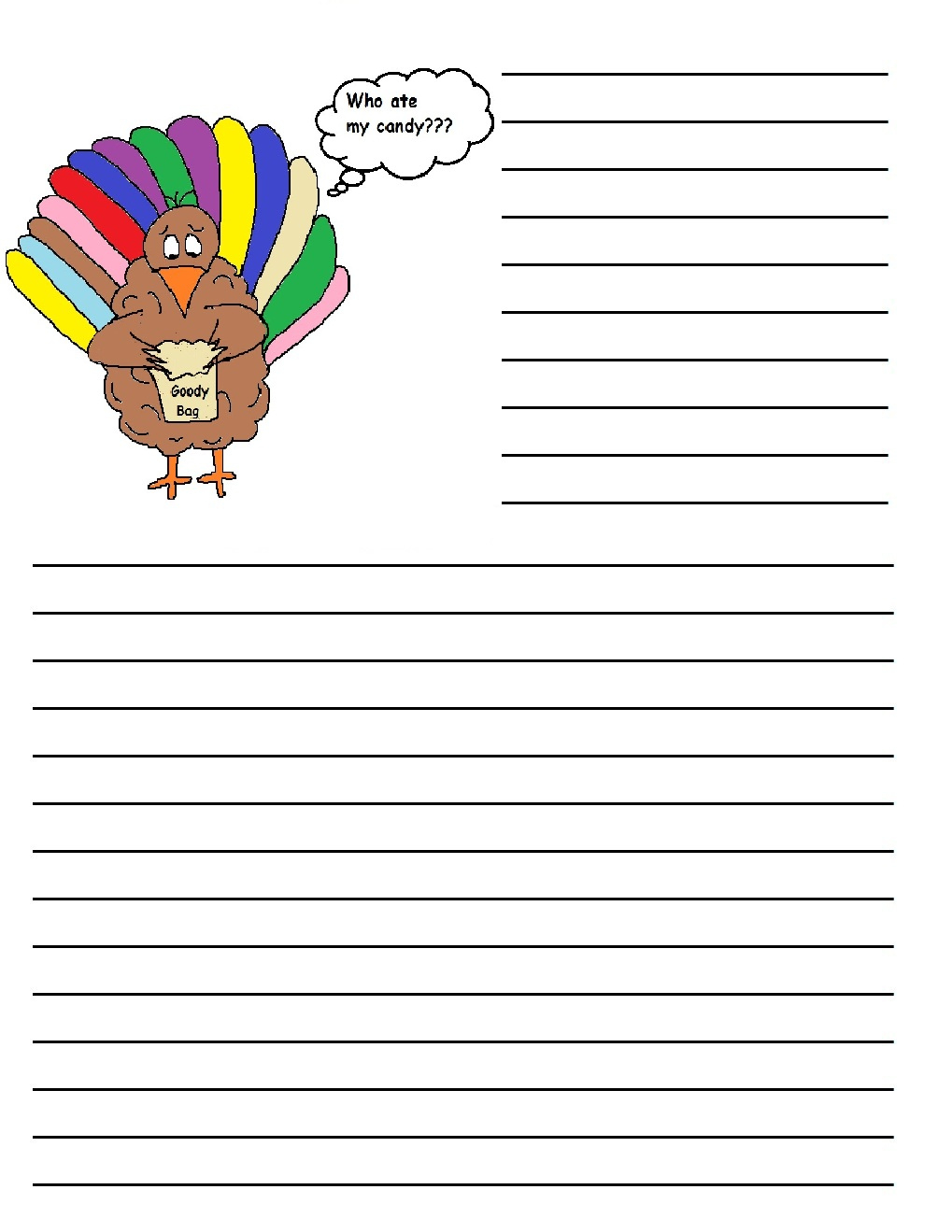 Thanksgiving Printable Writing Paper with Thanksgiving Writing Paper Printable