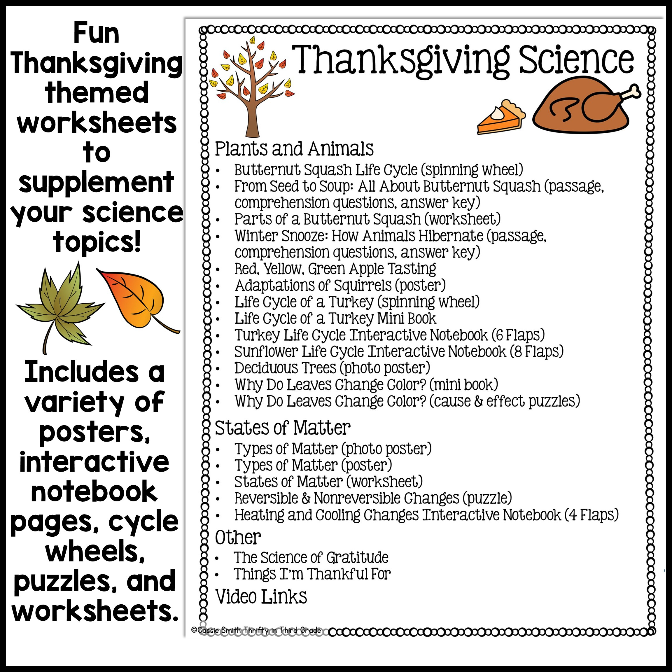 Thanksgiving Science Worksheets No Prep Acitivities - Thrifty In within Thanksgiving Science Worksheet