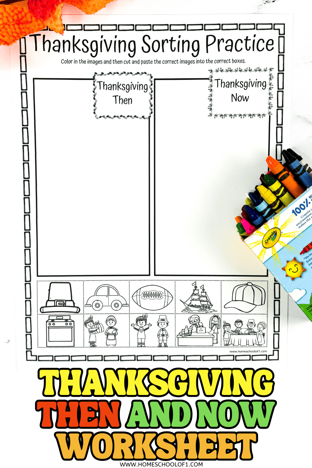 Thanksgiving Sorting Worksheet (Then And Now) inside Thanksgiving Then And Now Worksheet