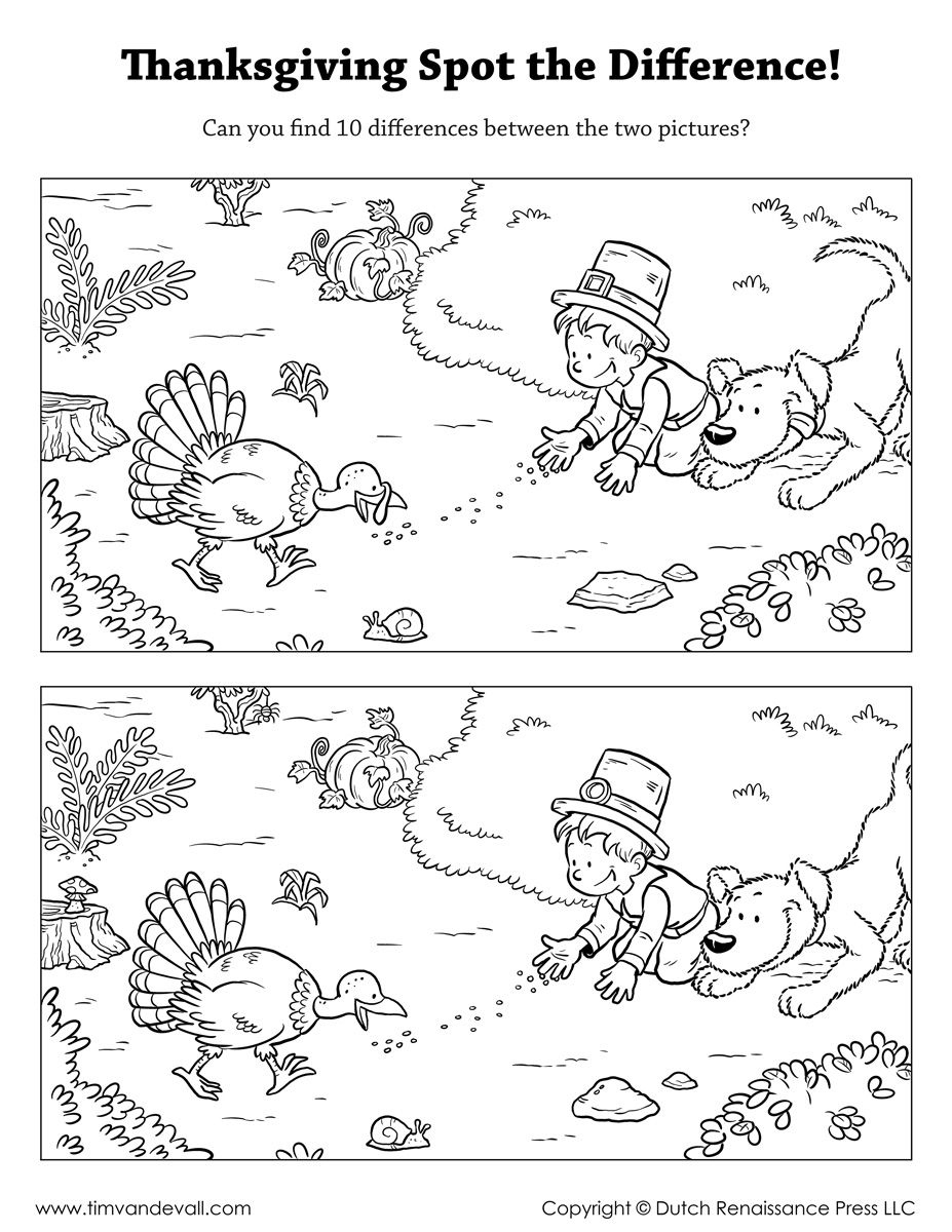 Thanksgiving-Spot-The-Difference-Bw - Tim&amp;#039;S Printables pertaining to Thanksgiving Spot The Difference Printable