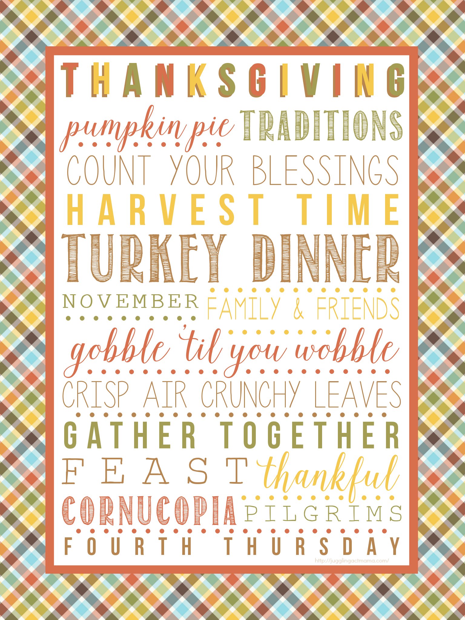 Thanksgiving Subway Art Printable - Juggling Act Mama within Free Thanksgiving Subway Art Printable