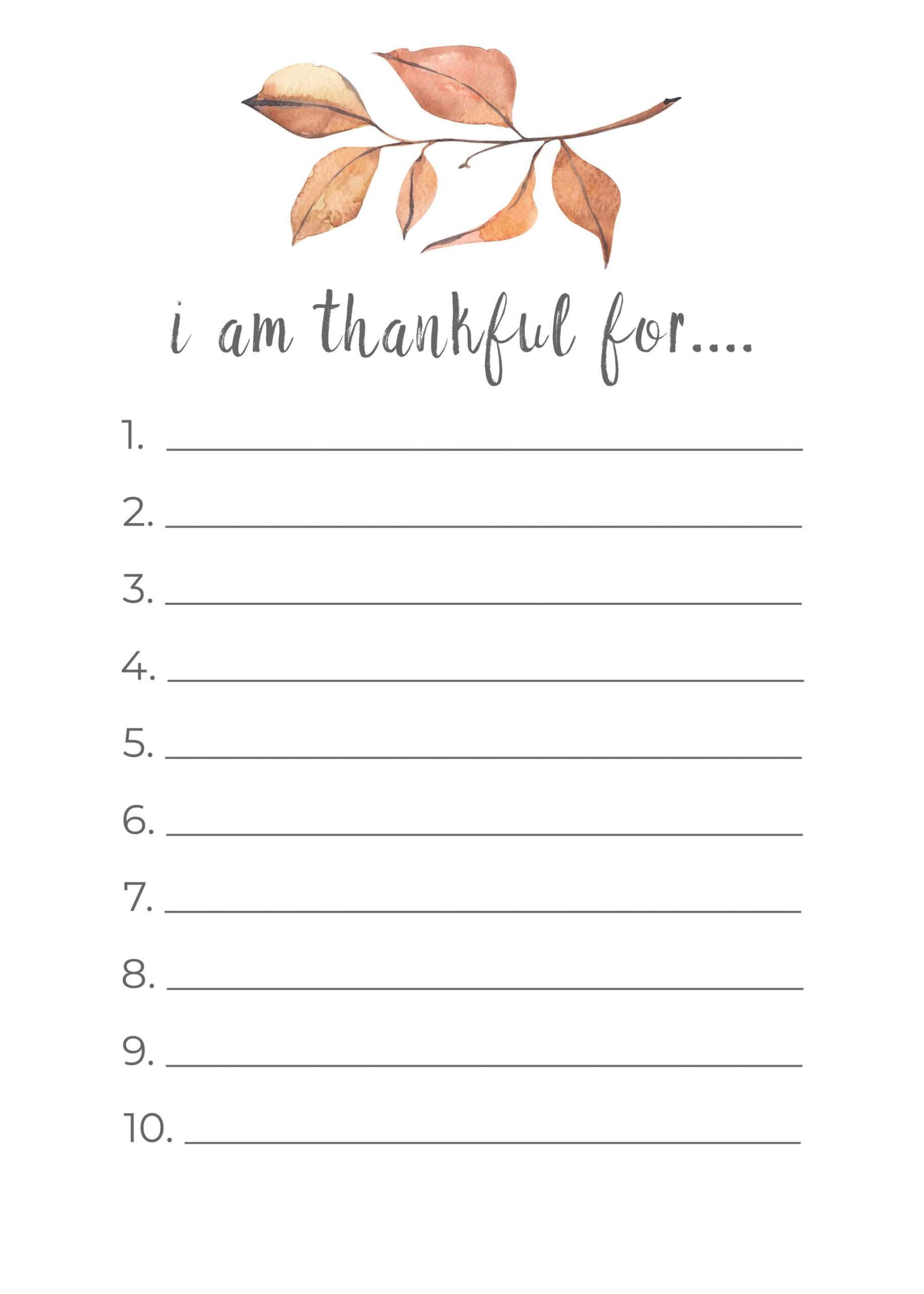 Thanksgiving Thankful List Printable - Nick + Alicia with Printable Thanksgiving Thankful List