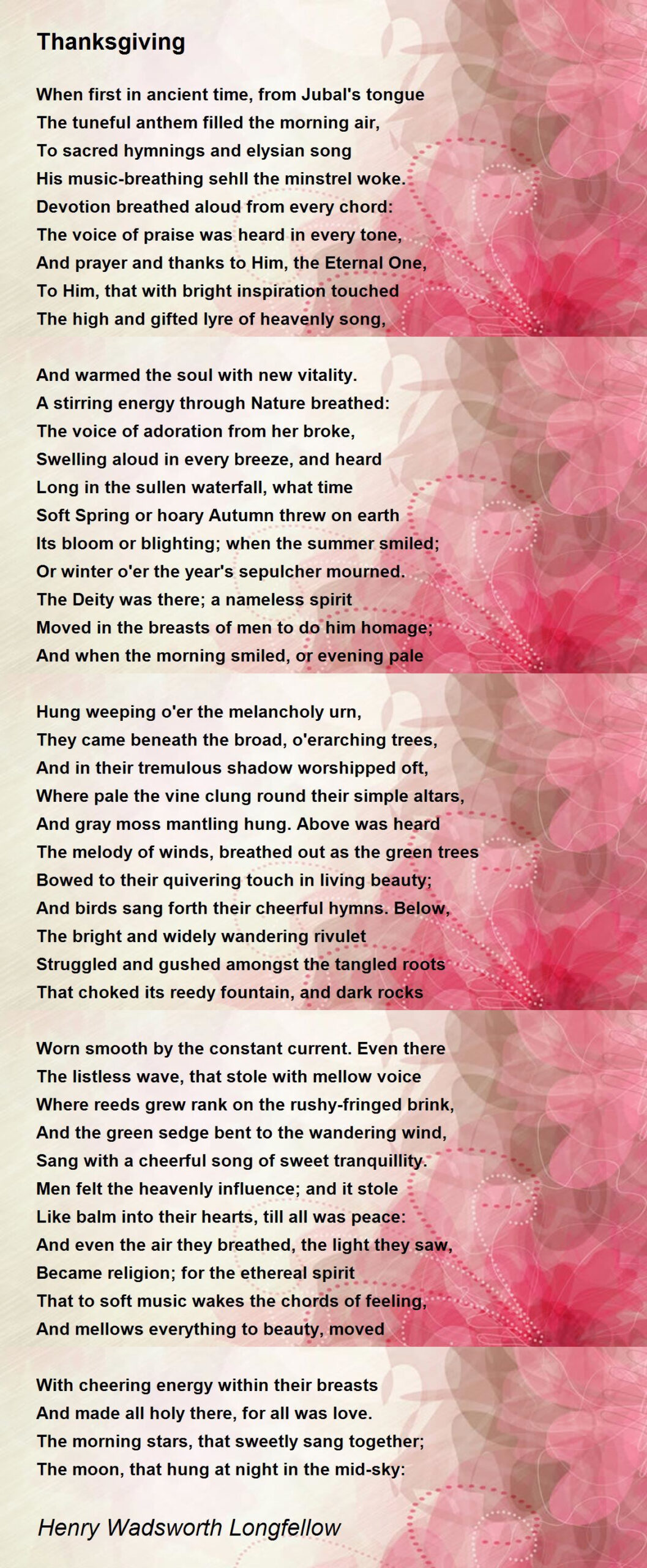 Thanksgiving - Thanksgiving Poemhenry Wadsworth Longfellow with regard to Longfellow Thanksgiving Poem