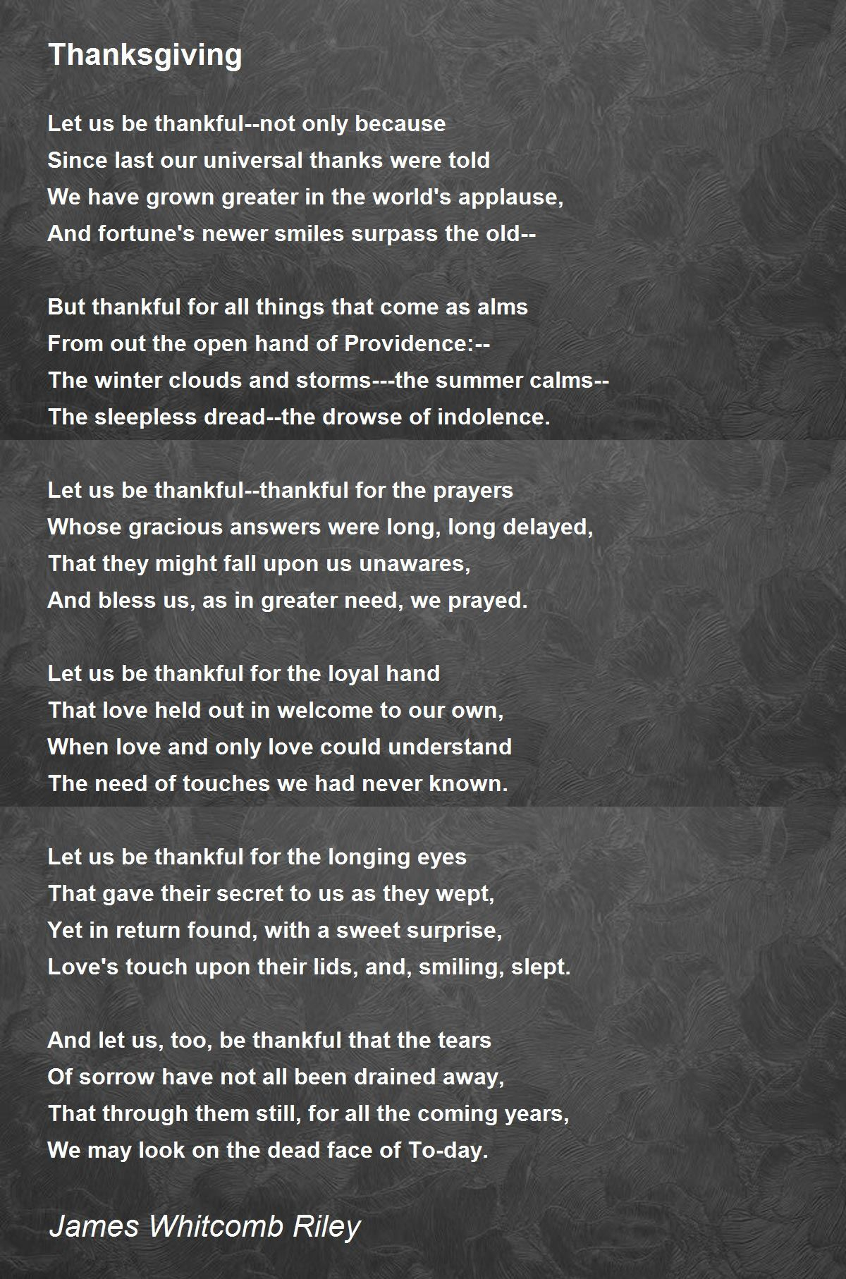 Thanksgiving - Thanksgiving Poemjames Whitcomb Riley with James Whitcomb Riley Thanksgiving Poem