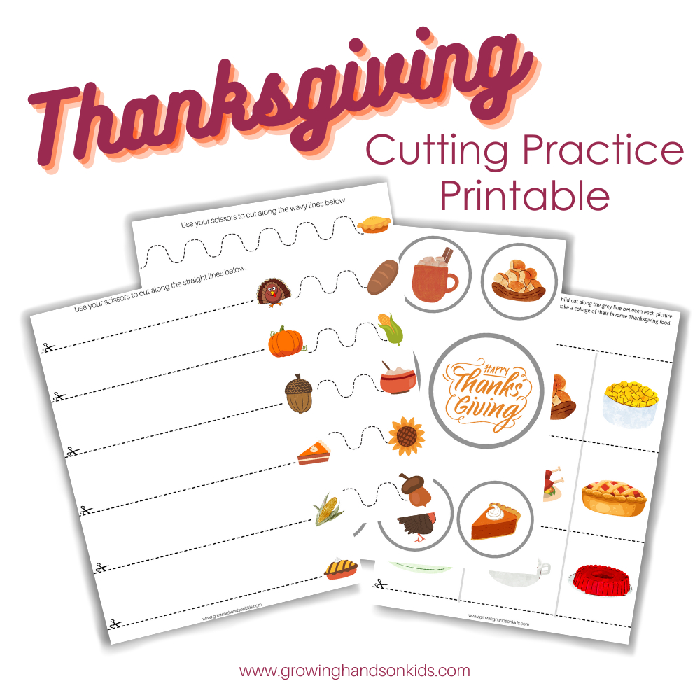 Thanksgiving Themed Cutting Practice Pages For Scissor Skills within Thanksgiving Cutting Practice Preschool Free Printable