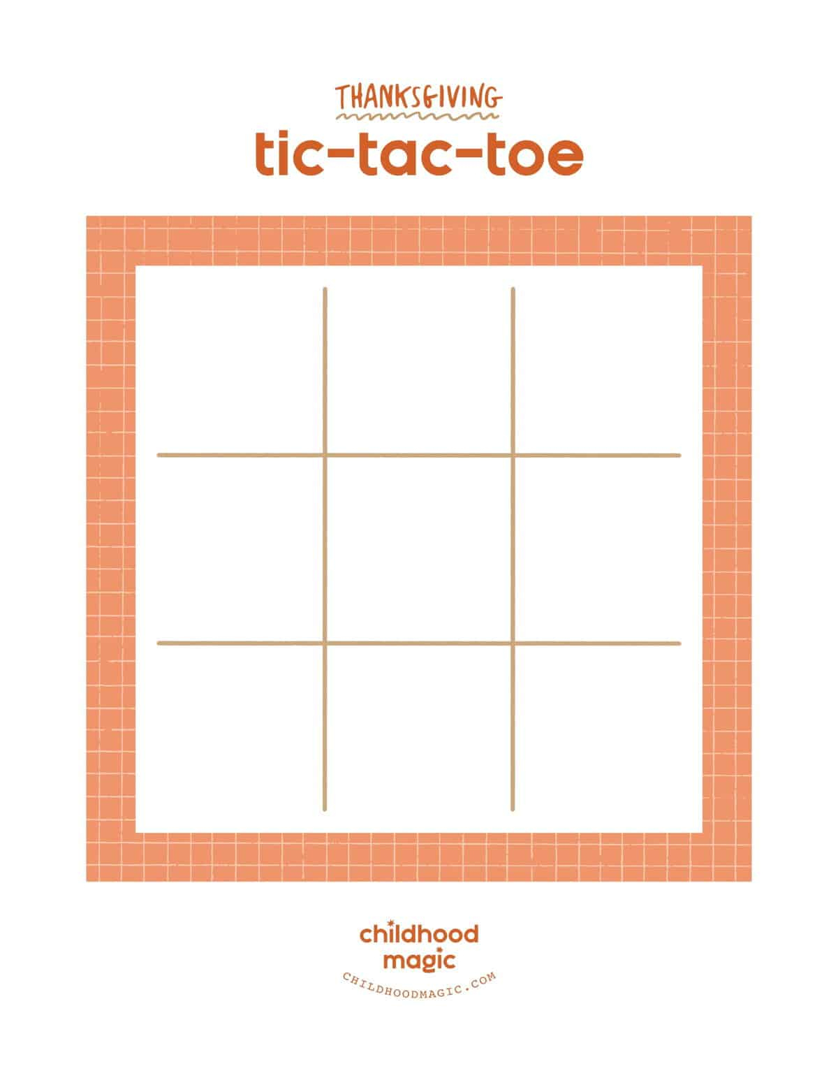 Thanksgiving Tic-Tac-Toe - Childhood Magic inside Thanksgiving Tic Tac Toe Free Printable